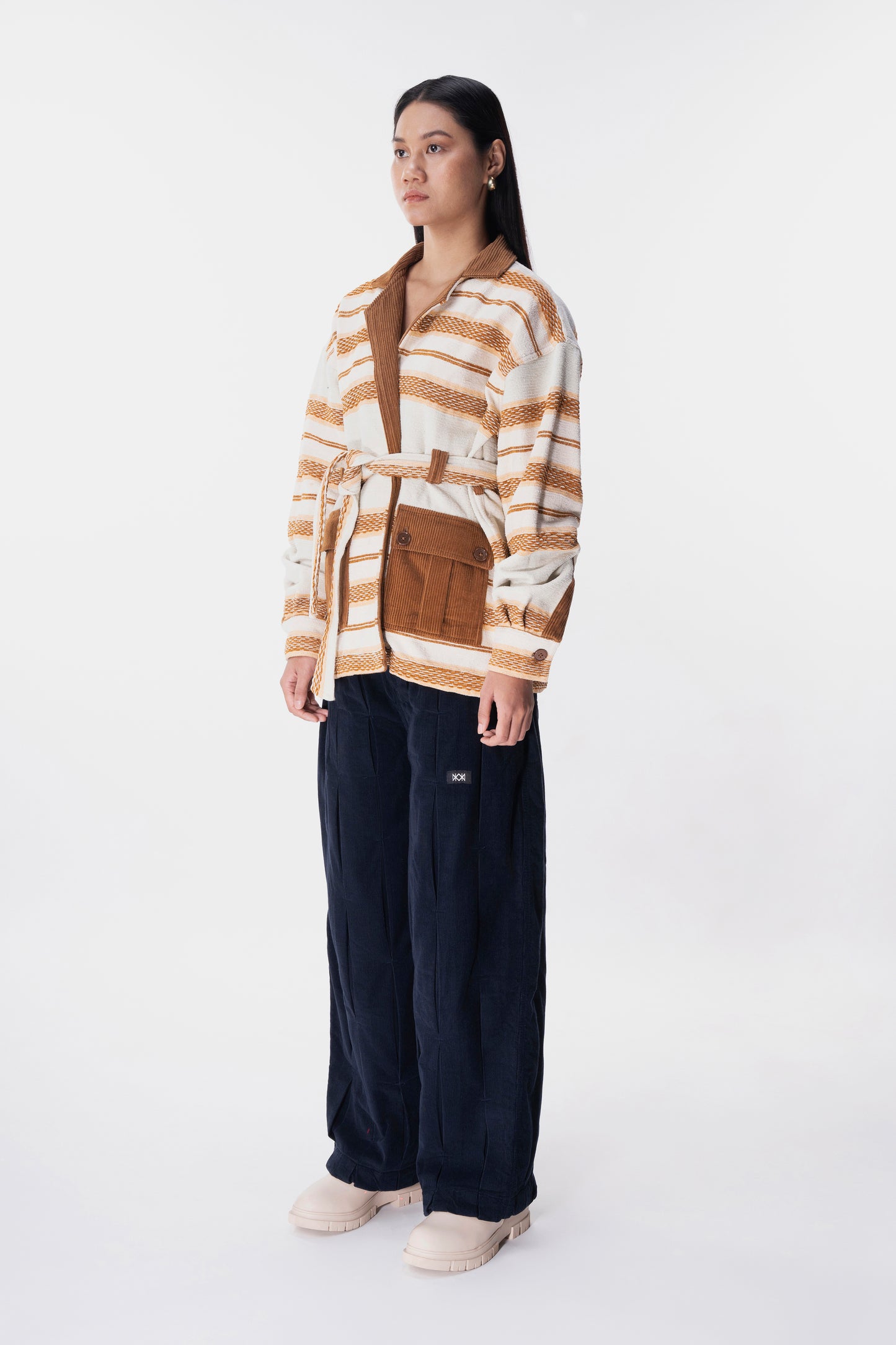 Edge Jacquard Long Jacket