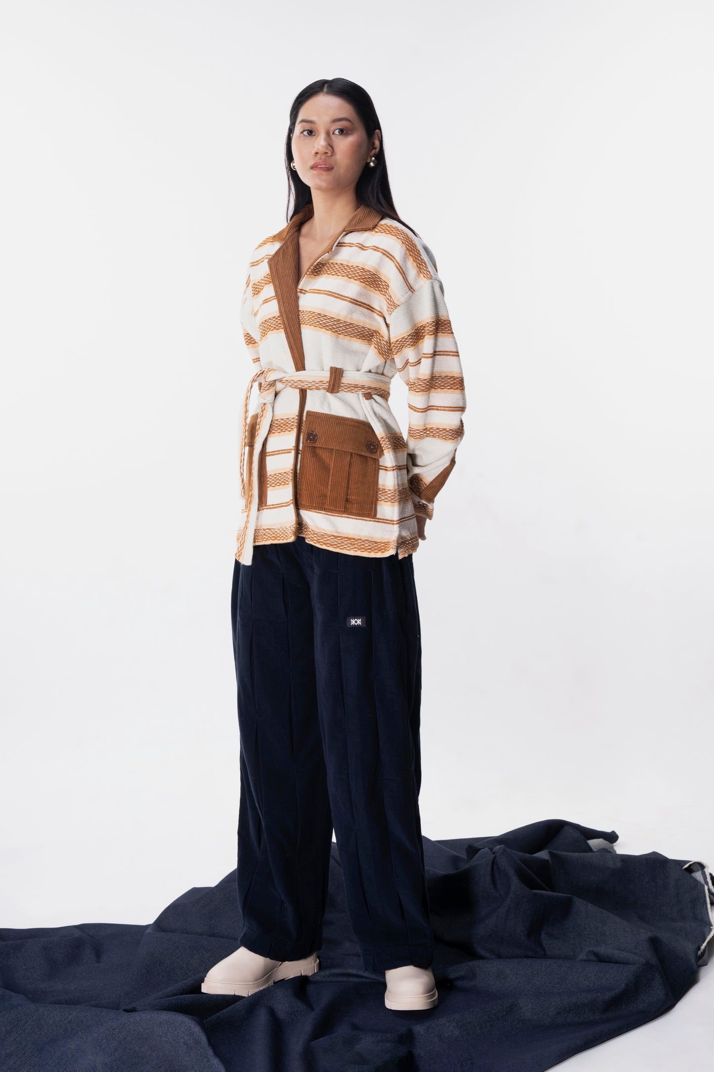 Edge Jacquard Long Jacket