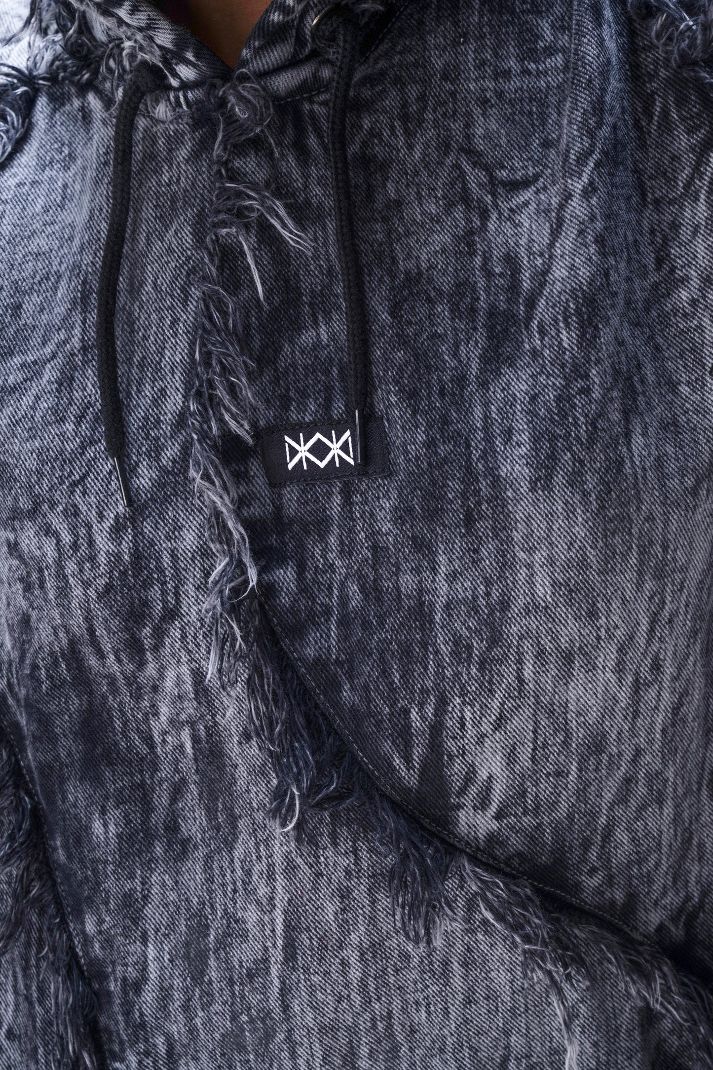 Distressed Fur Hoodie