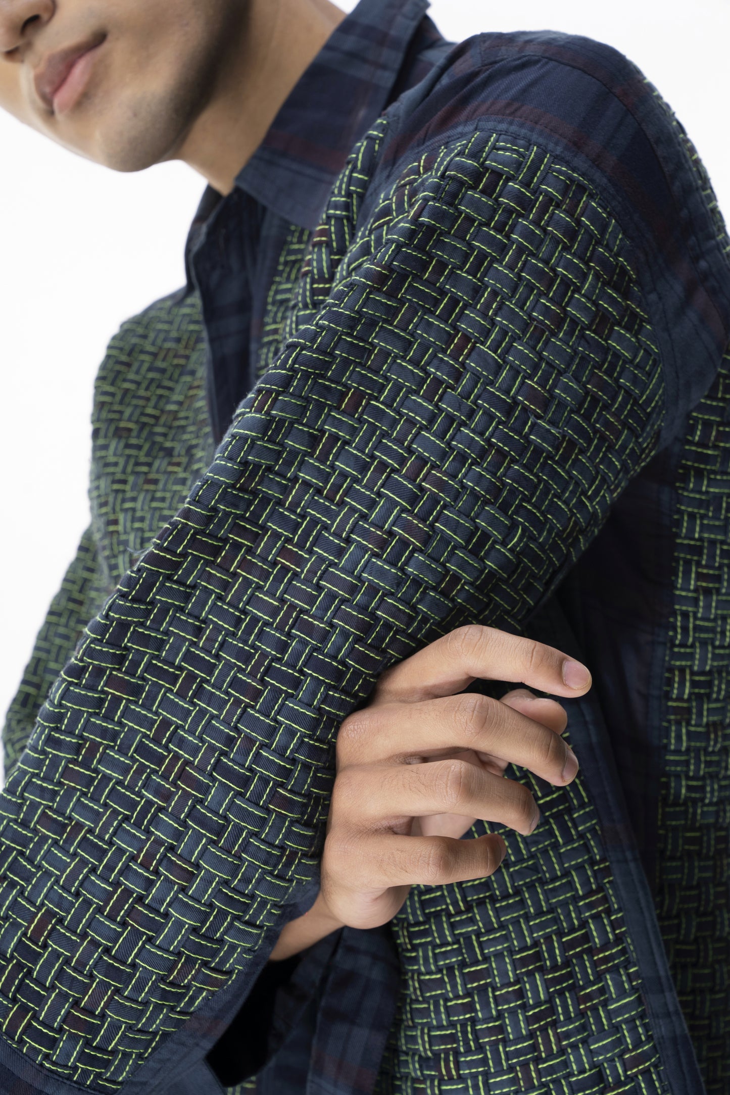 Chequered Matt Weave Jacket