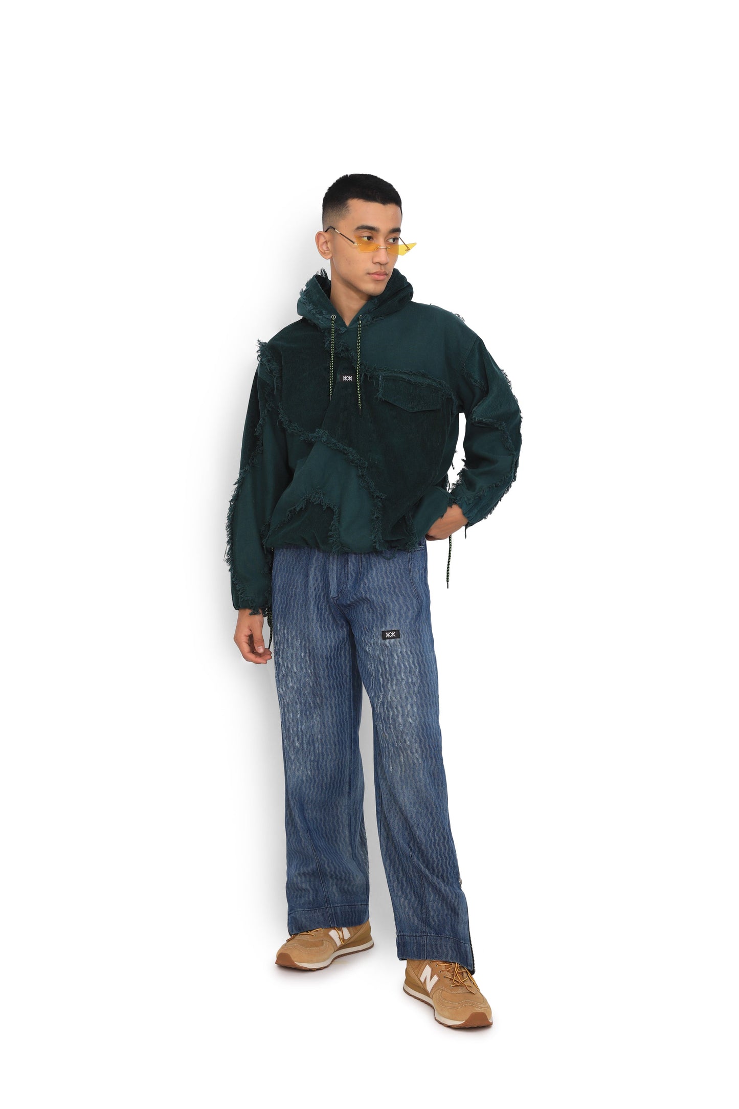 Wave Textured Denim Pants