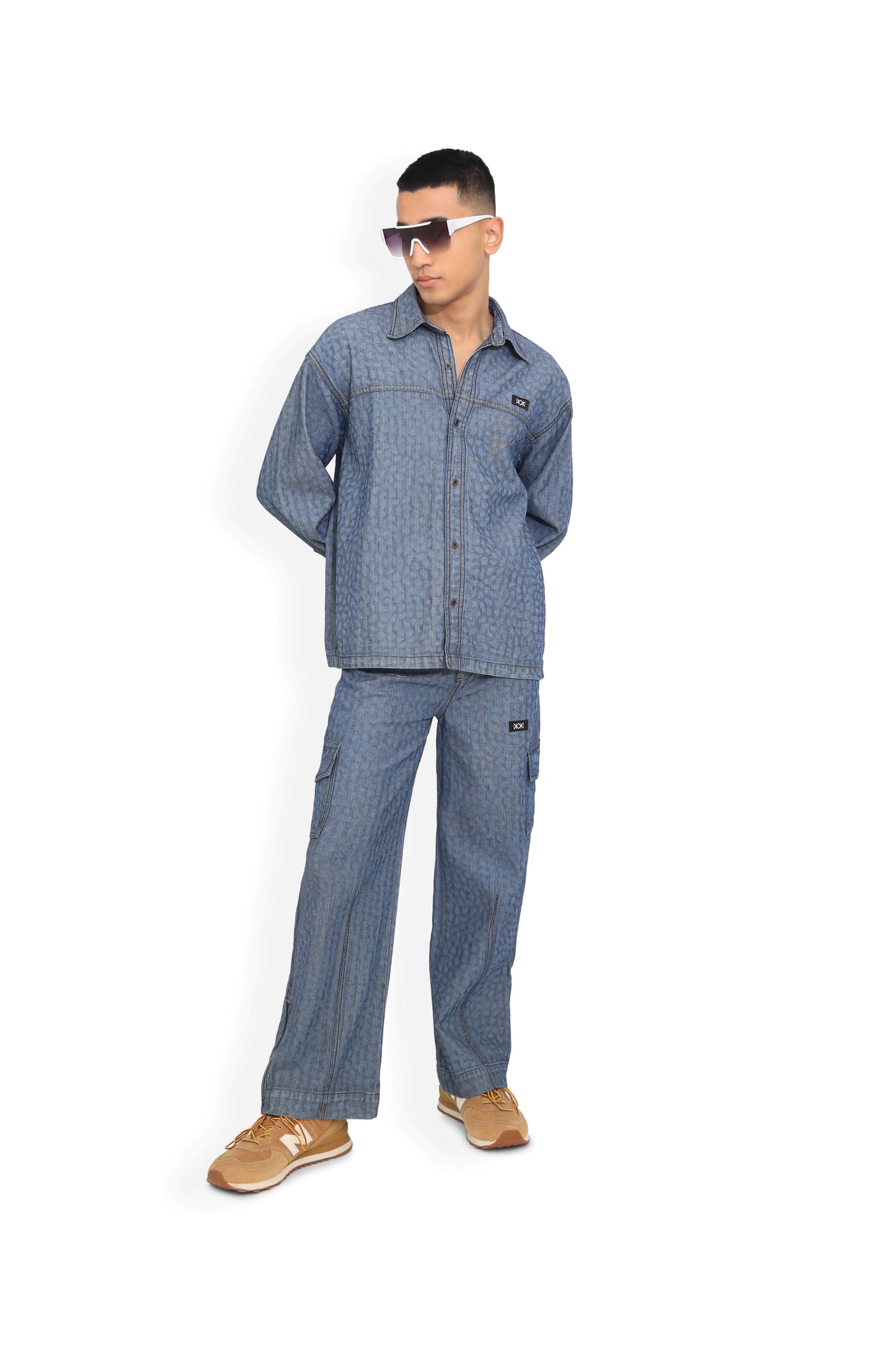 Blue Denim Textured Shirt
