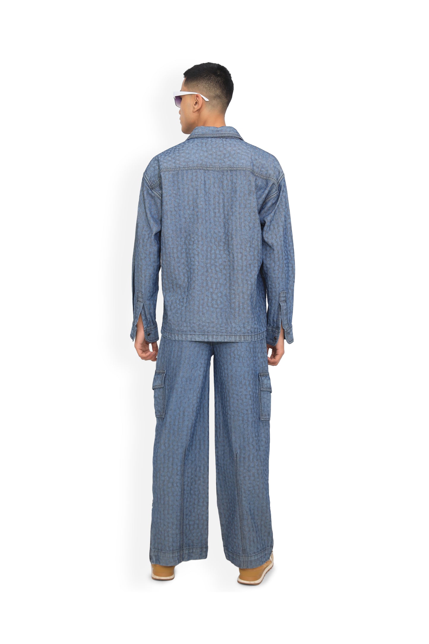 Blue Denim Textured Shirt