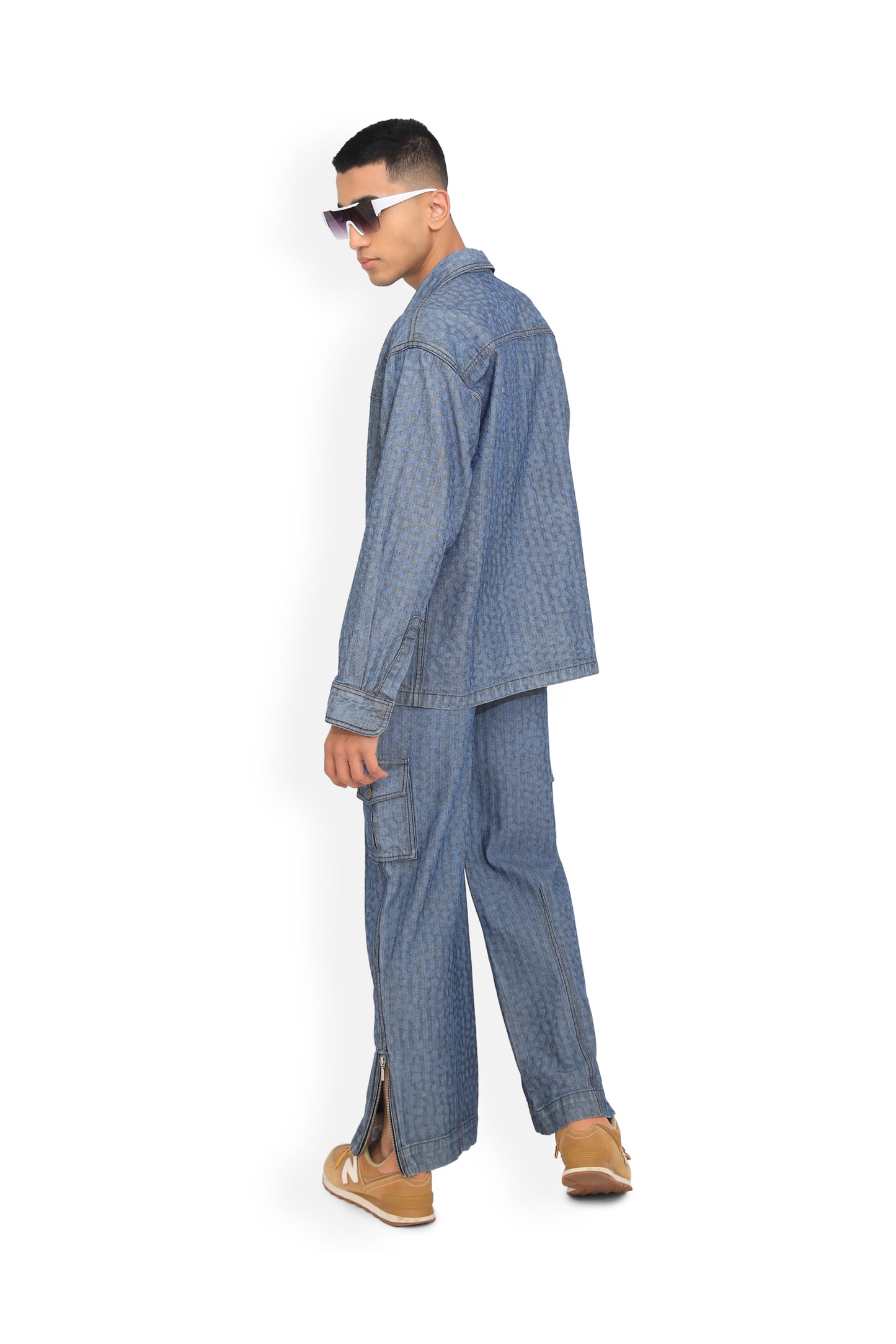 Blue Denim Textured Shirt
