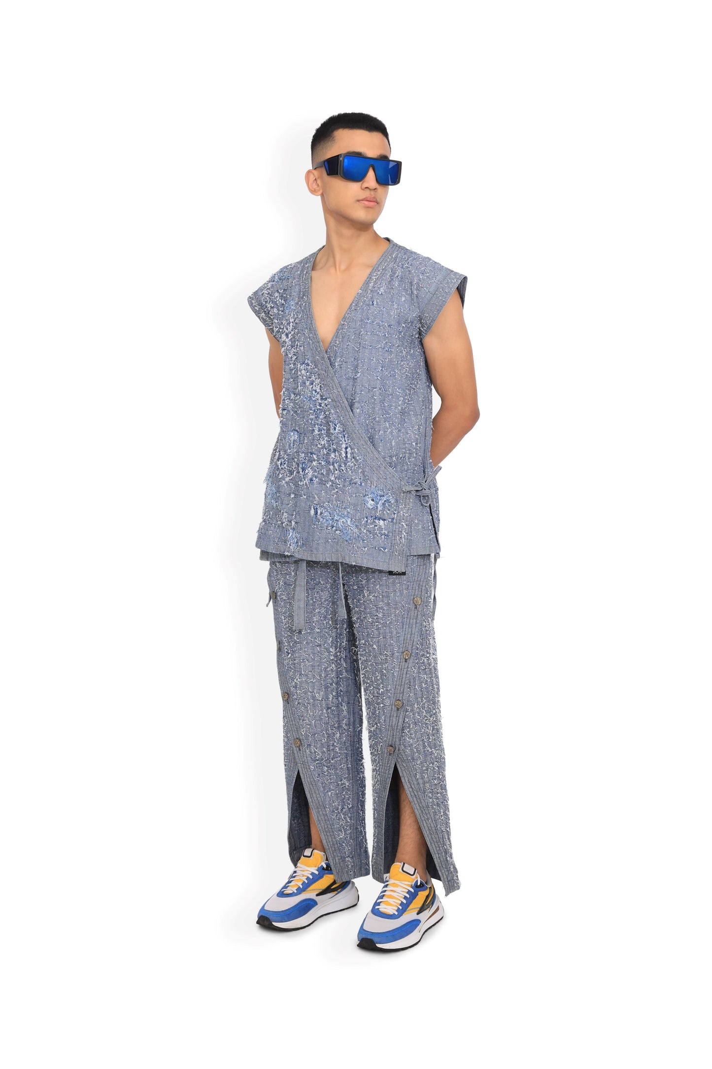 Blue Sleeveless Jacket