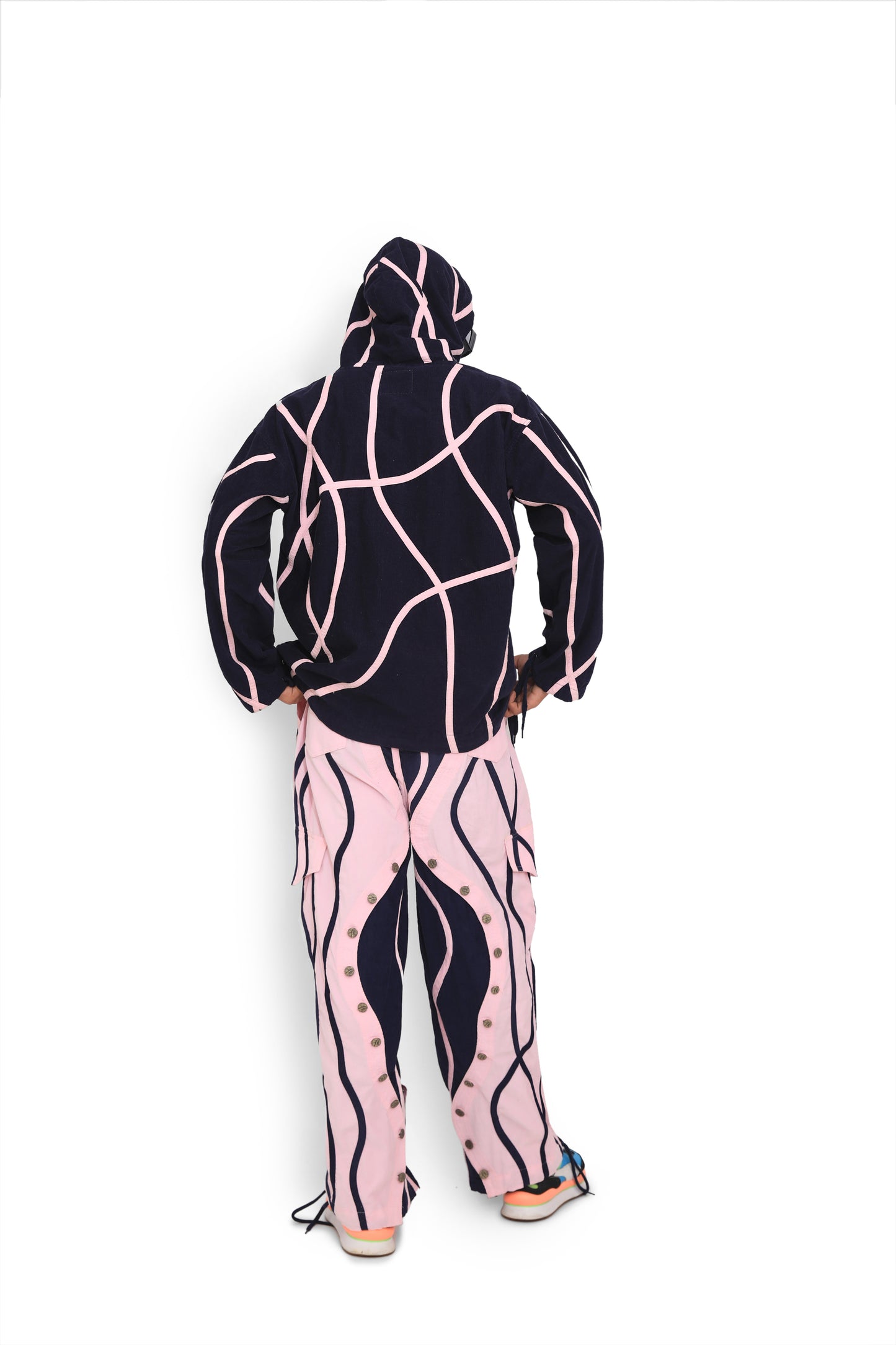 Baby Pink & Blue Contrast Hoodie