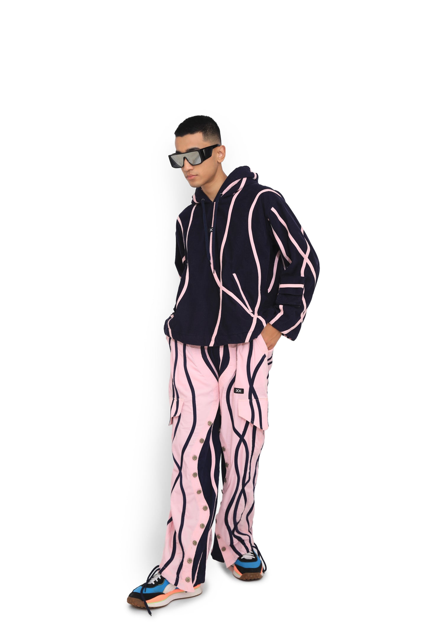 Baby Pink & Blue Contrast Hoodie
