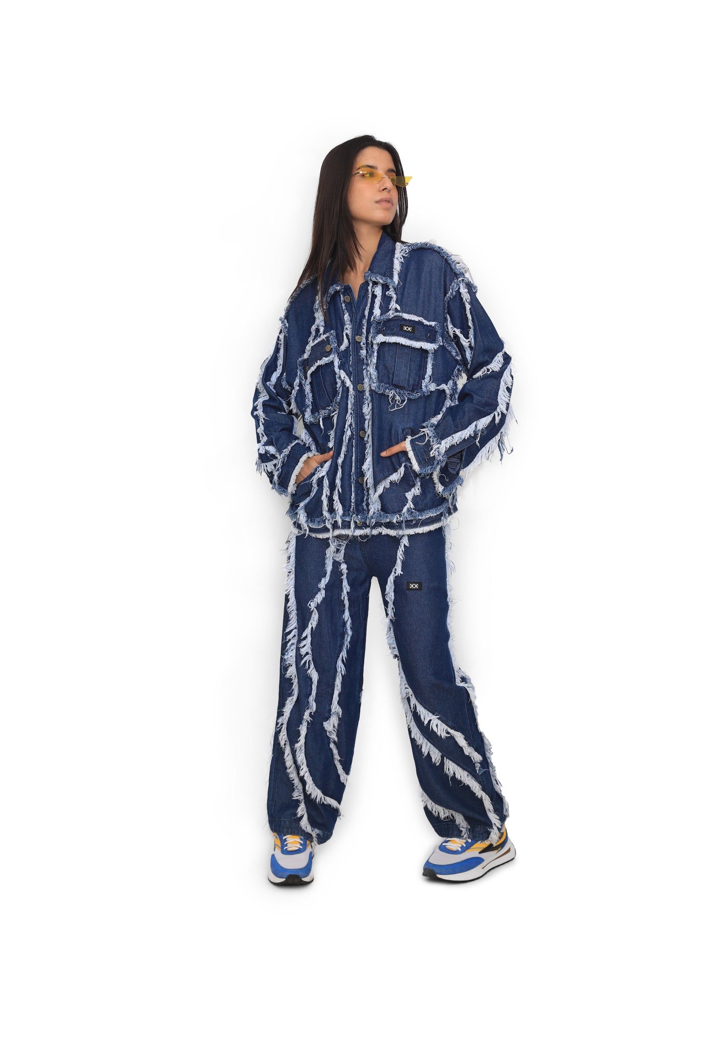 Denim Fur Pants
