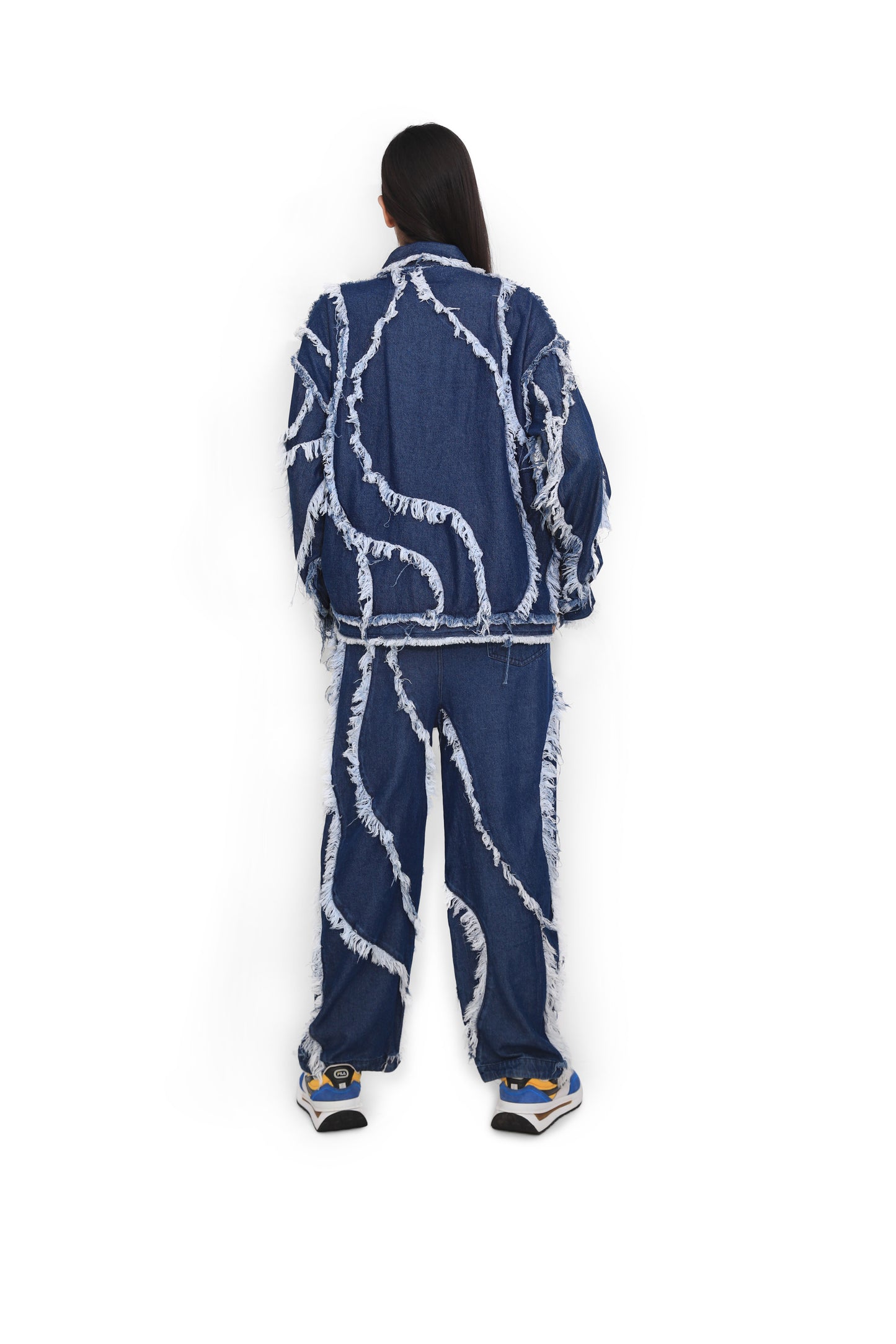 Denim Fur Pants