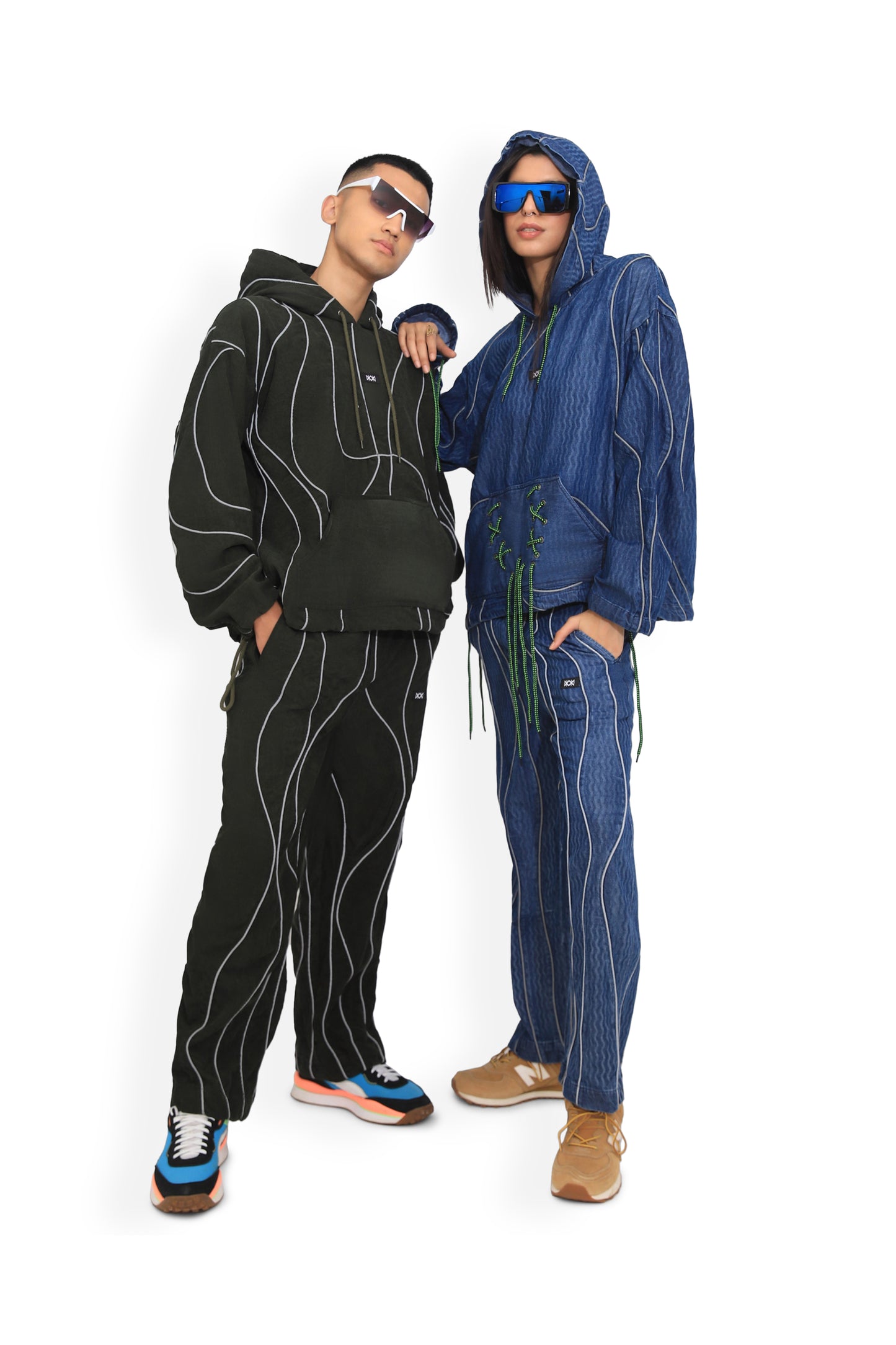 Blue Relective Street Map Hoodie