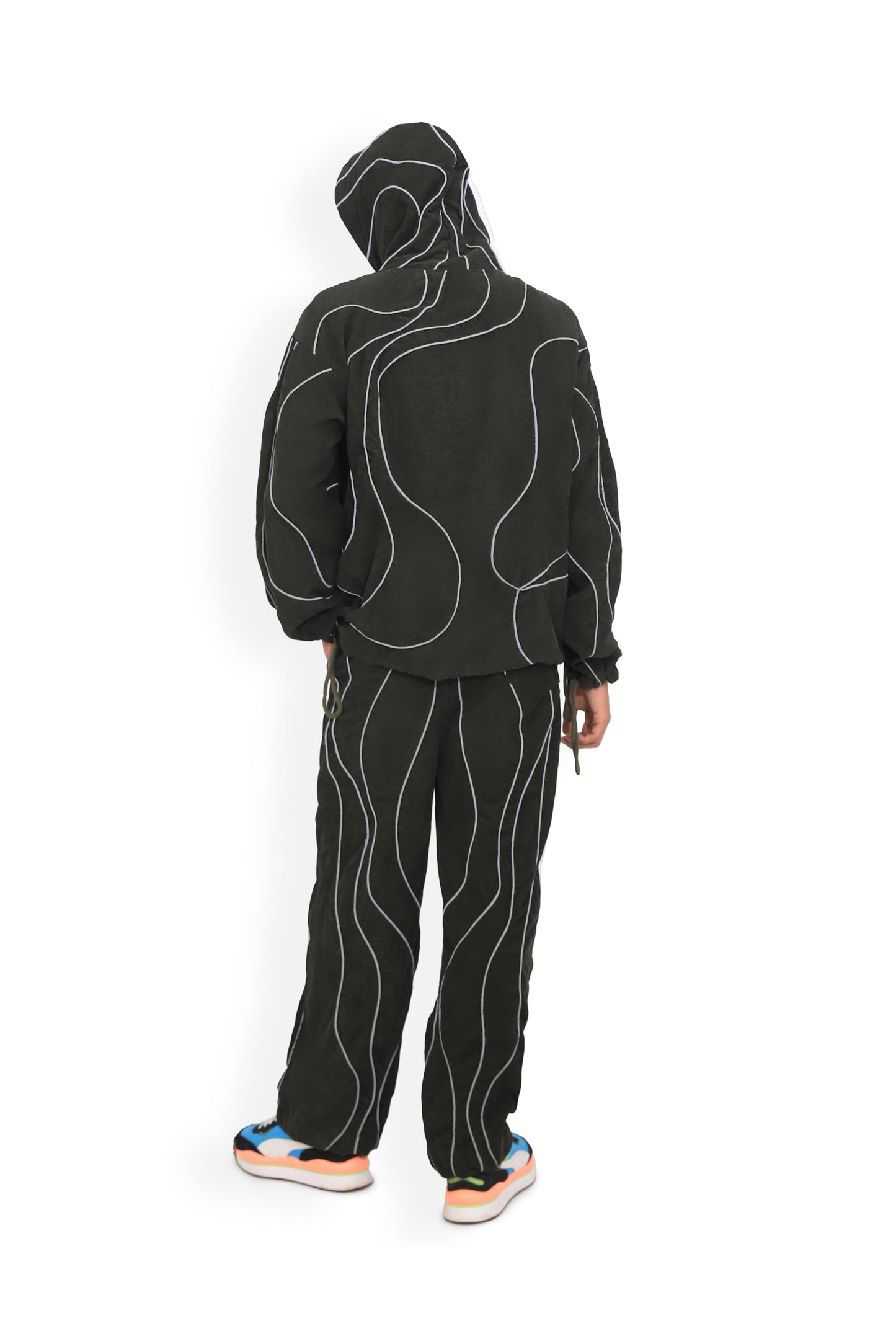 Olive Reflective Map Track Pants