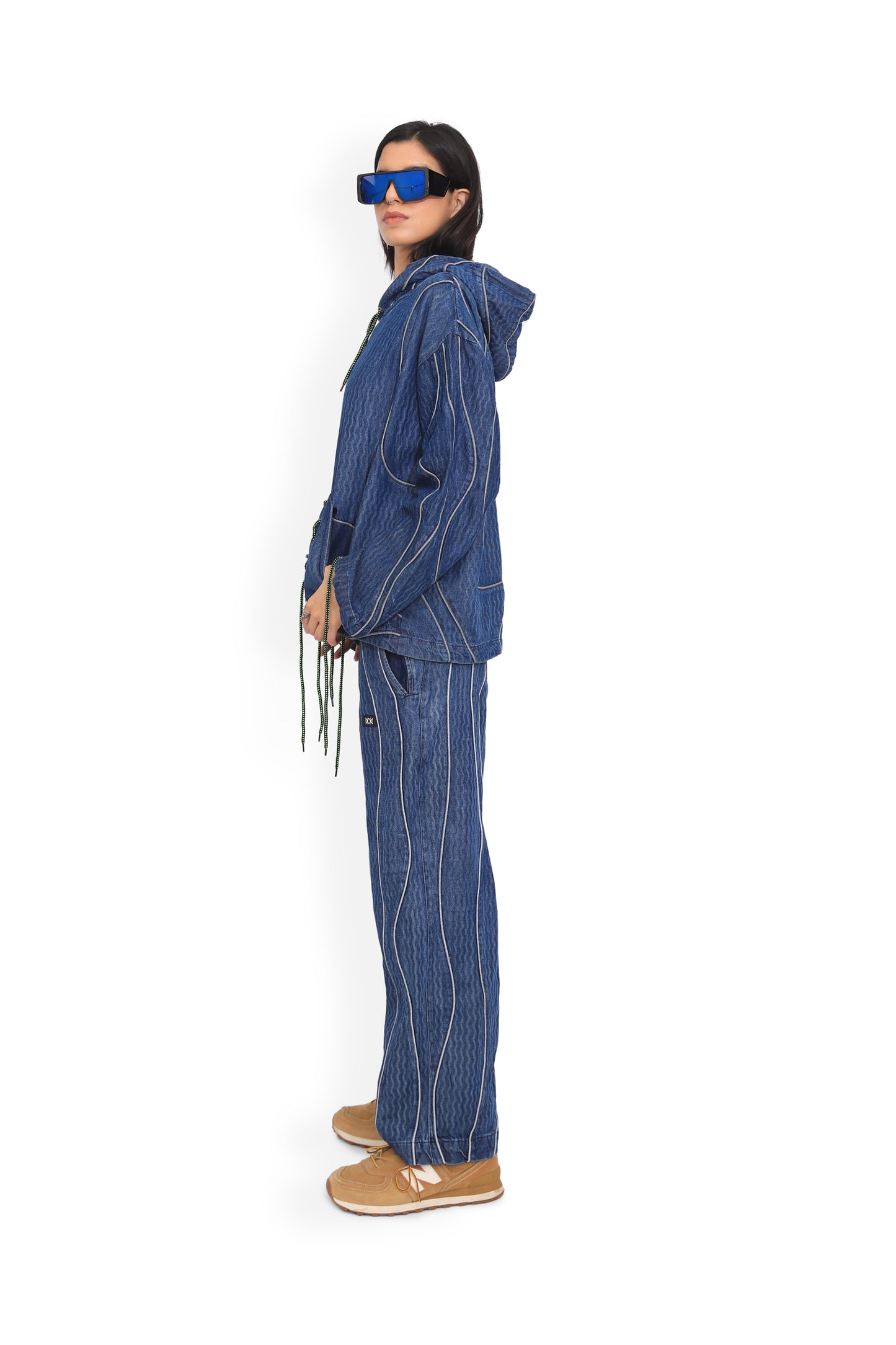 Blue Reflective Street Map Track Pants