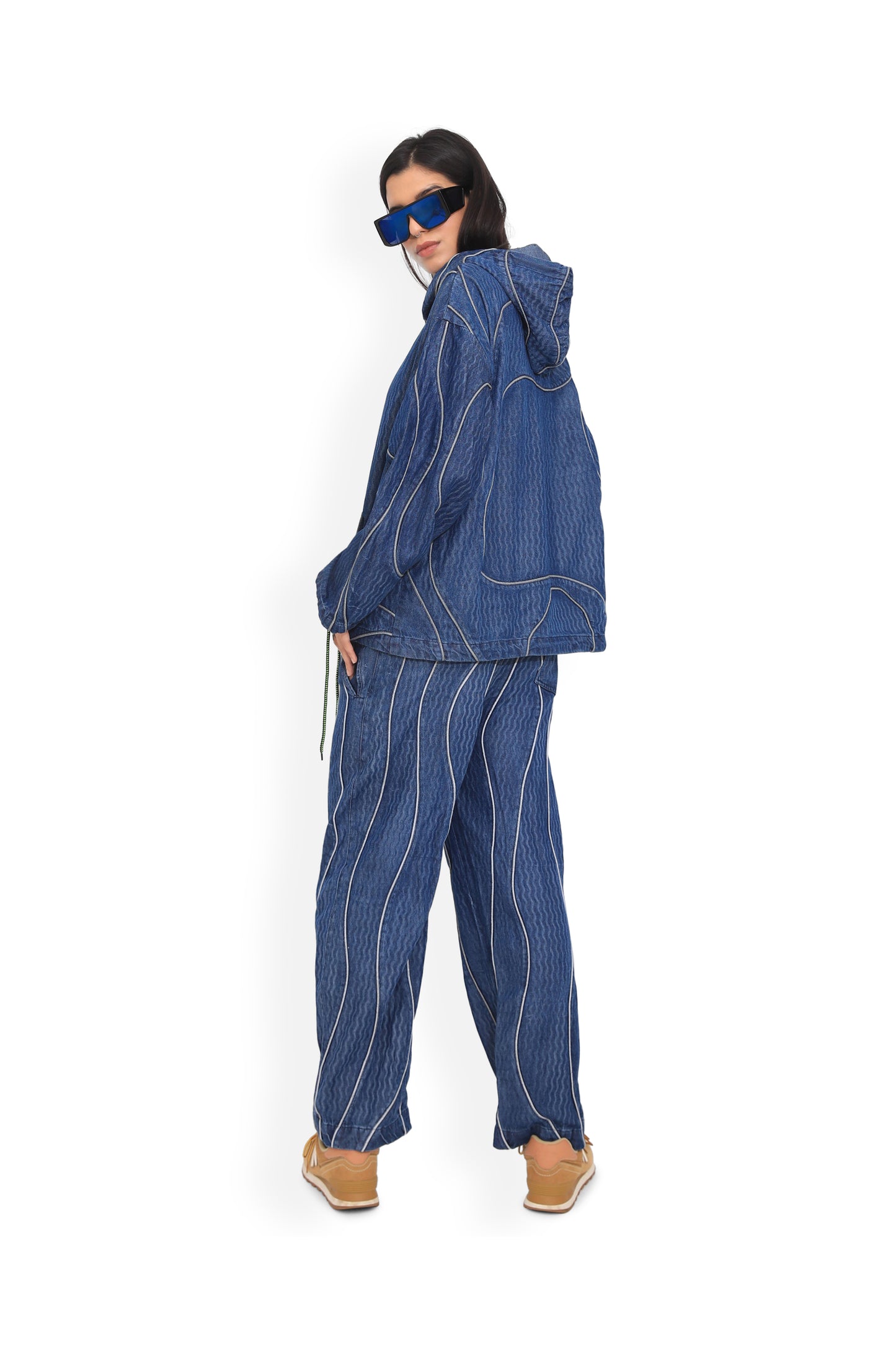 Blue Reflective Street Map Track Pants