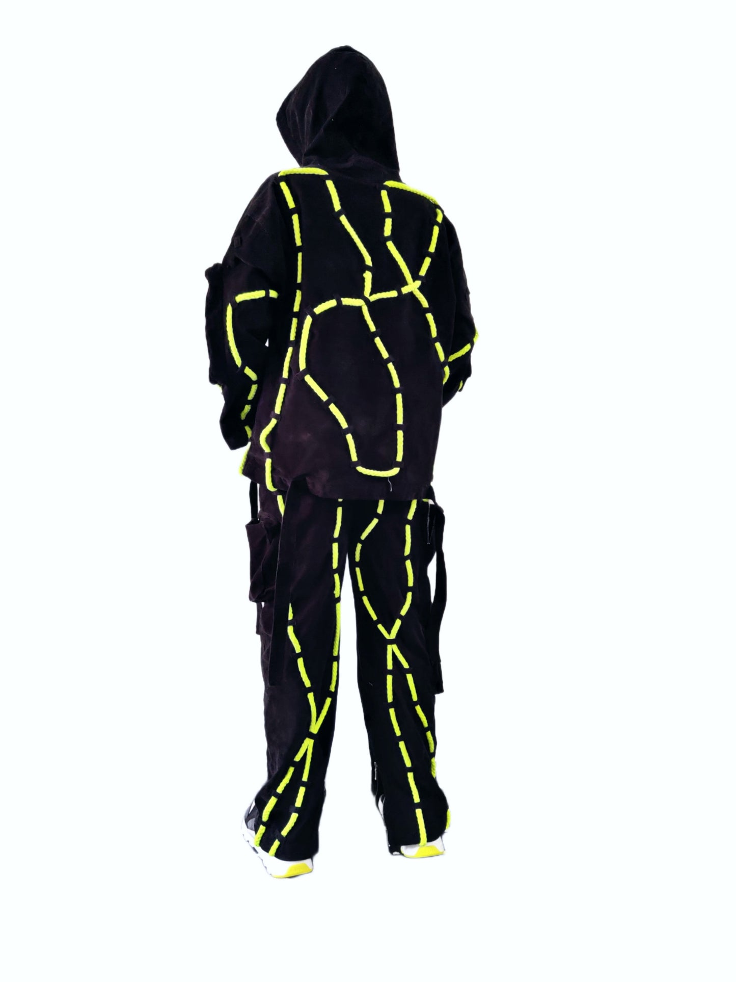 Black Roped Cargo Pants