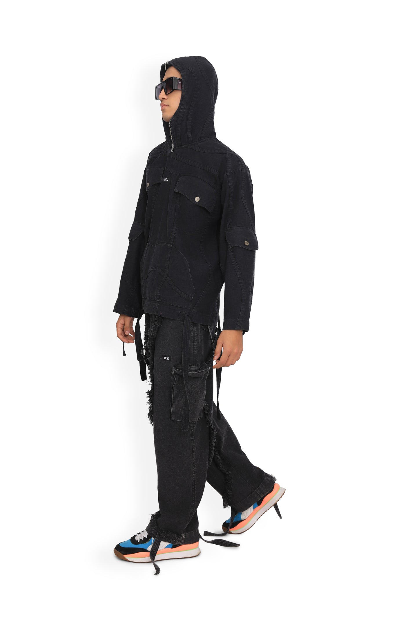 Grey Convertible Zipped Hoodie