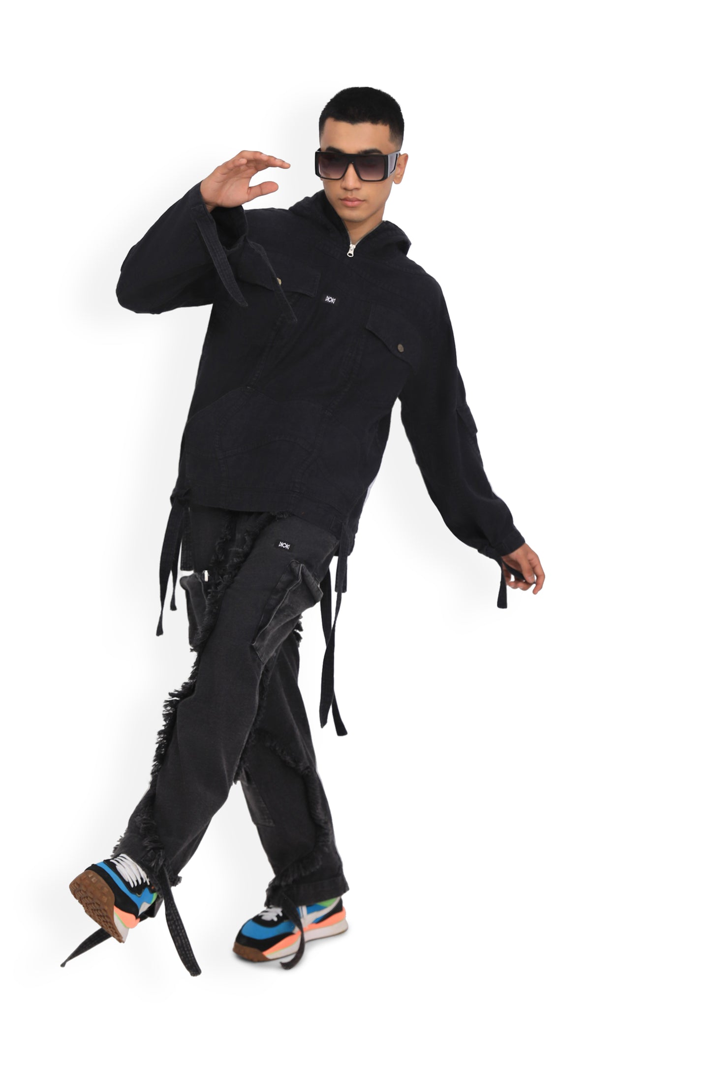 Grey Convertible Zipped Hoodie