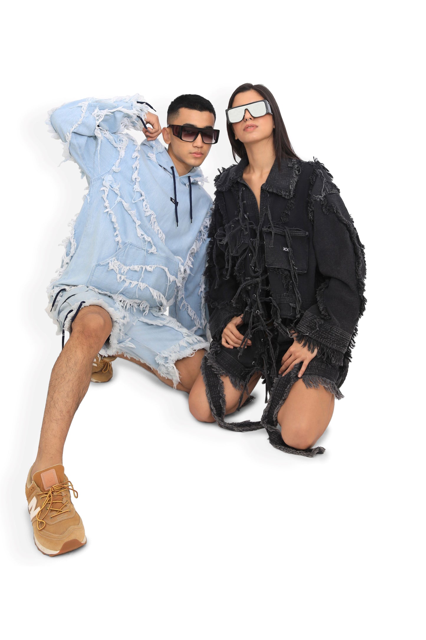 Ice Blue Distressed Shorts