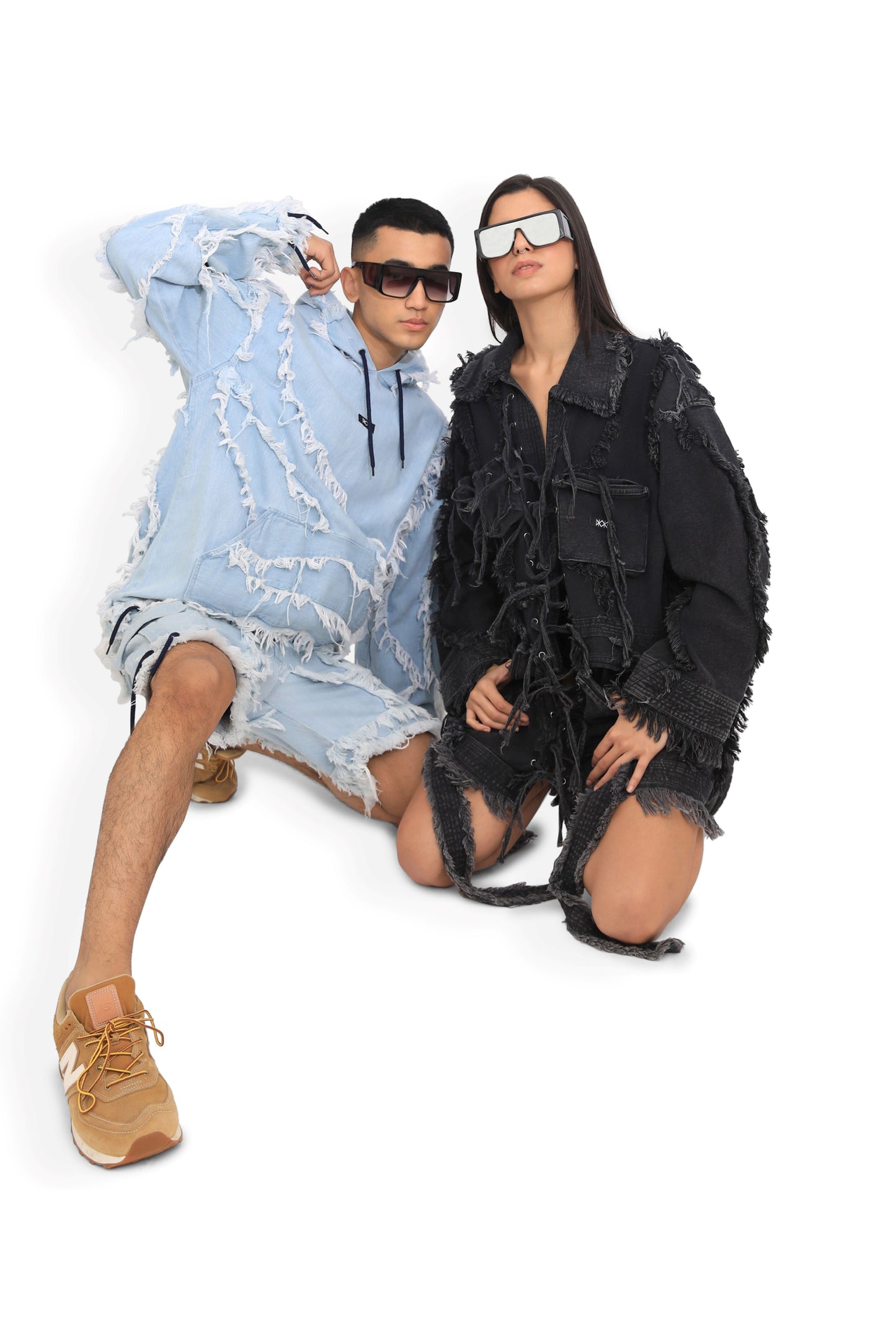 Ice Blue Distressed Hoodie