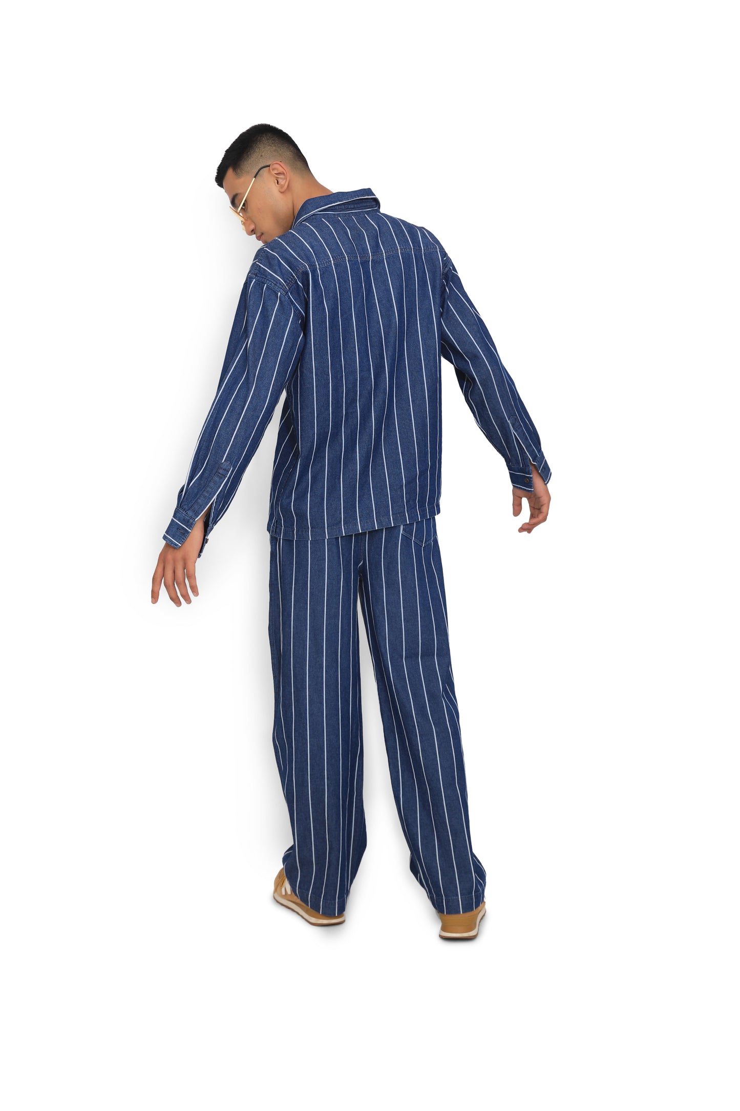 Blue Stripe Shirt & Track Pants Co-ord Set - One of One