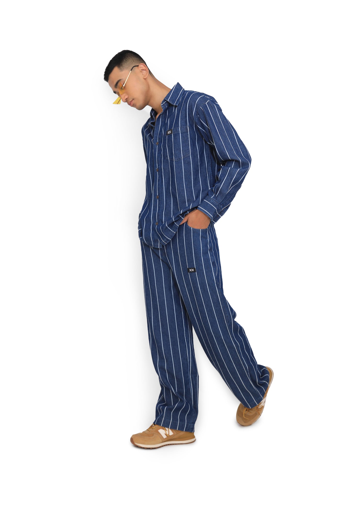 Blue Stripe Shirt & Track Pants Co-ord Set - One of One