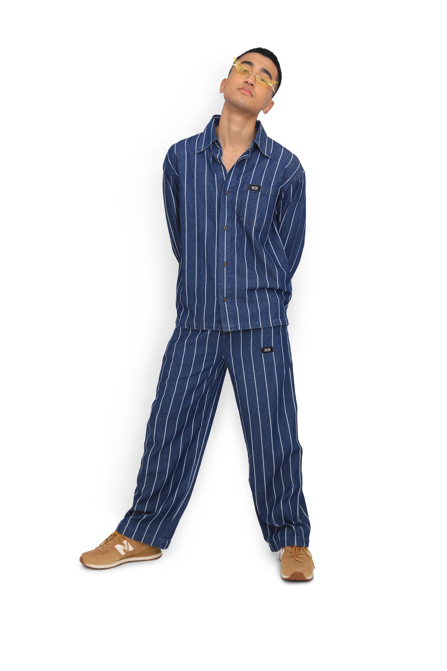 Blue Stripe Shirt & Track Pants Co-ord Set - One of One