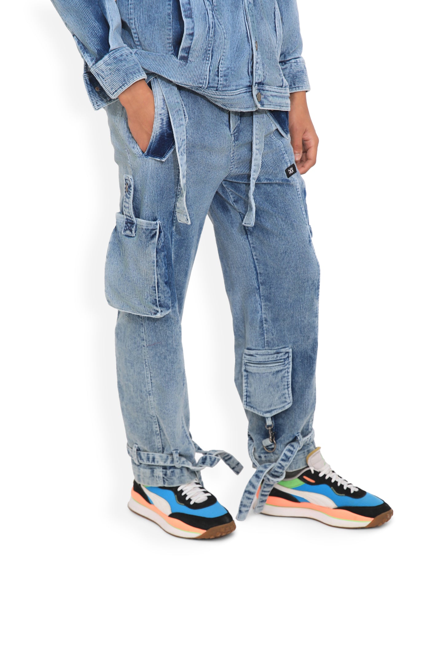 Washed Corduroy Cargo Pants