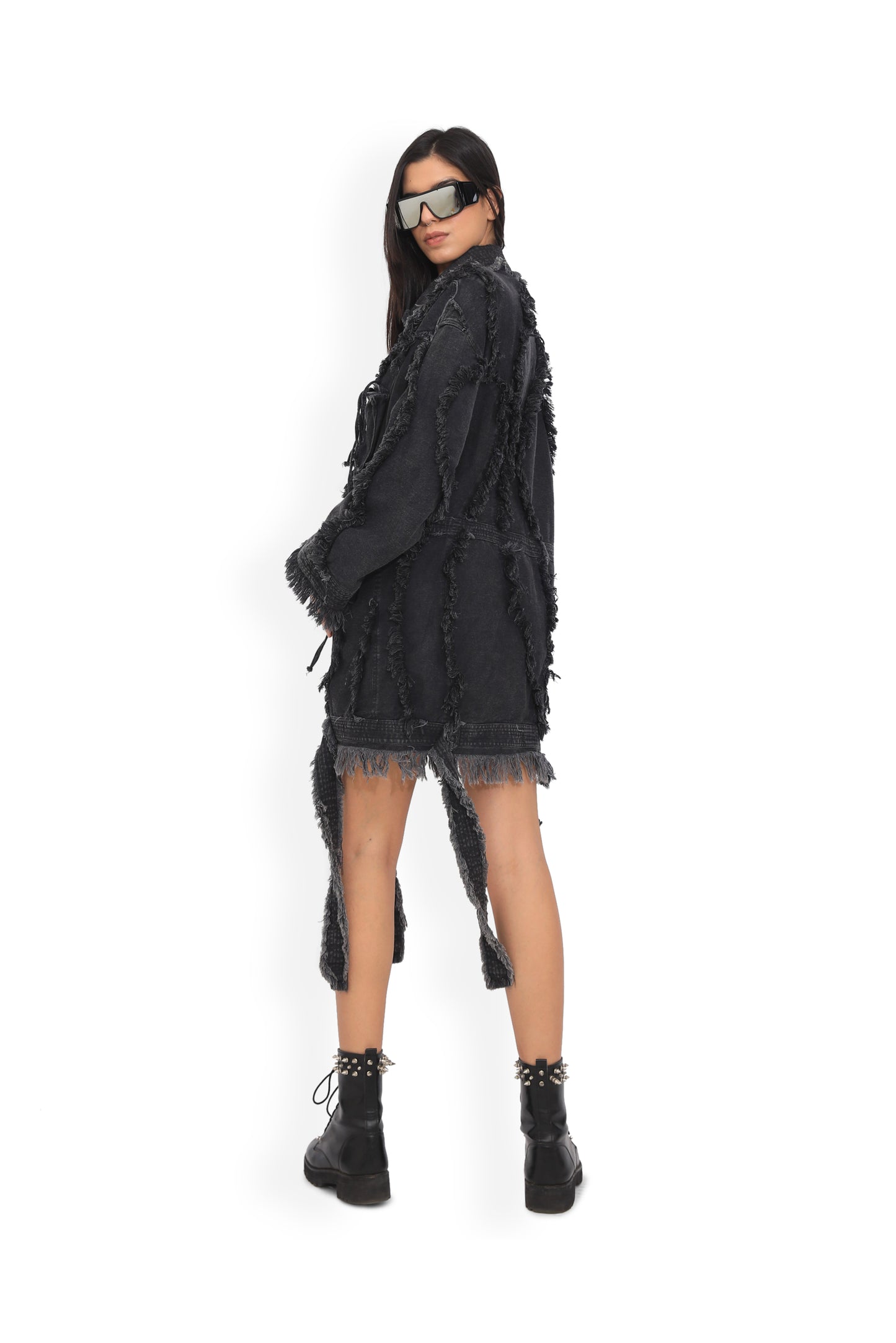 Black Long Distressed Jacket