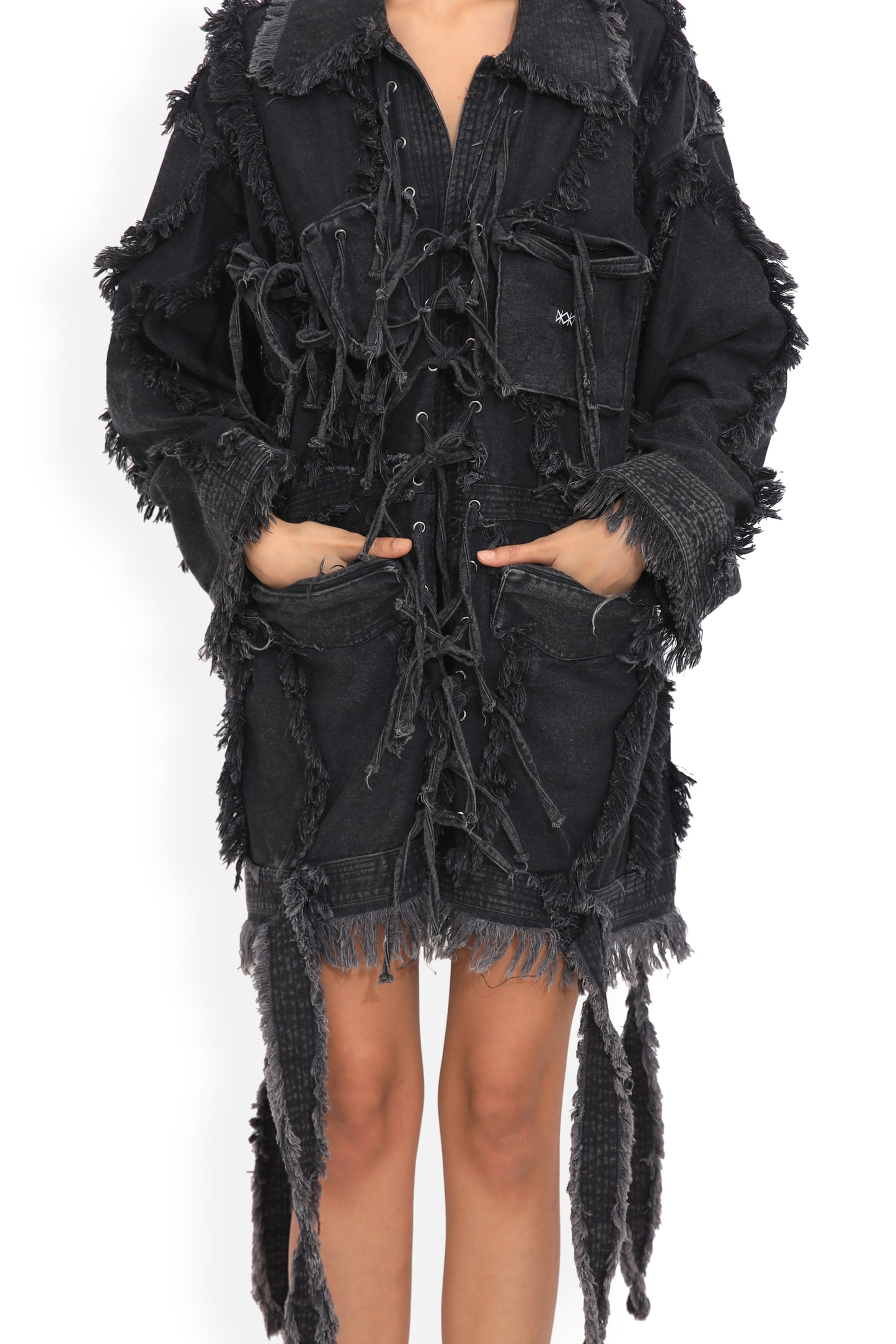 Black Long Distressed Jacket