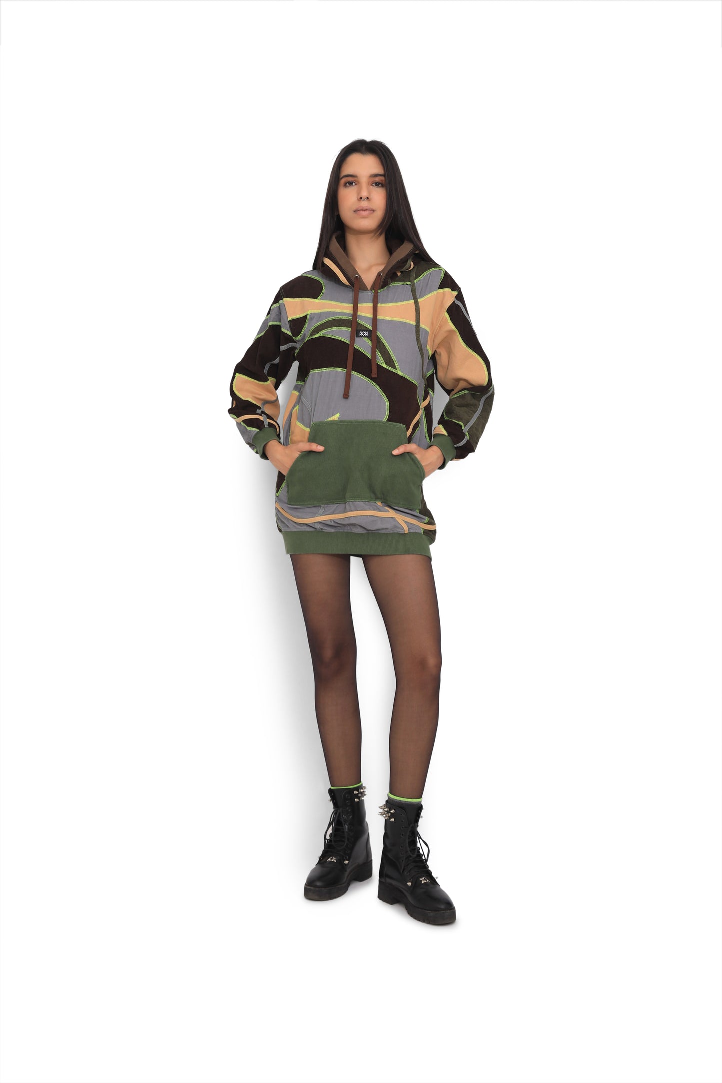Multi Colour Hoodie Dress