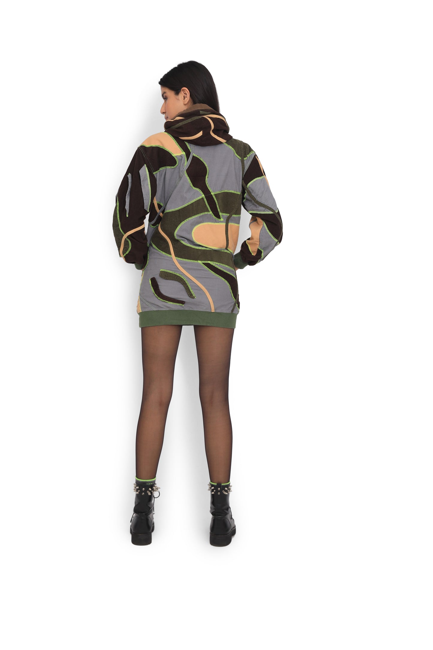Multi Colour Hoodie Dress