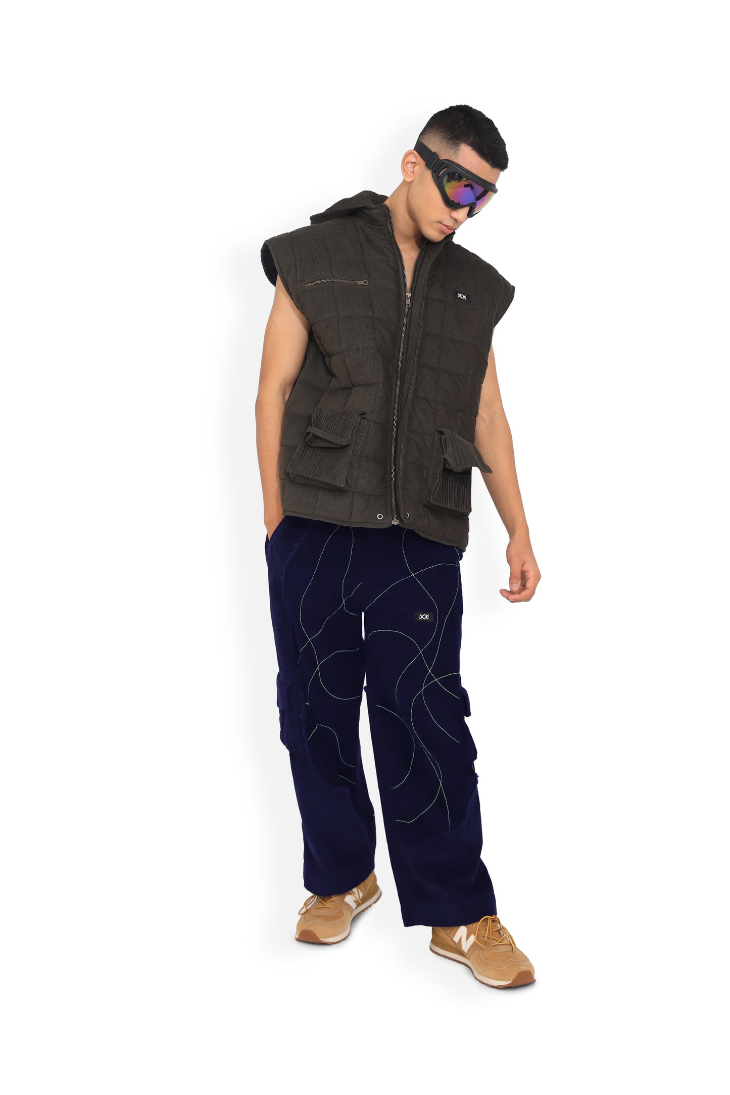 Contrast Stitched Cargo Track Pant