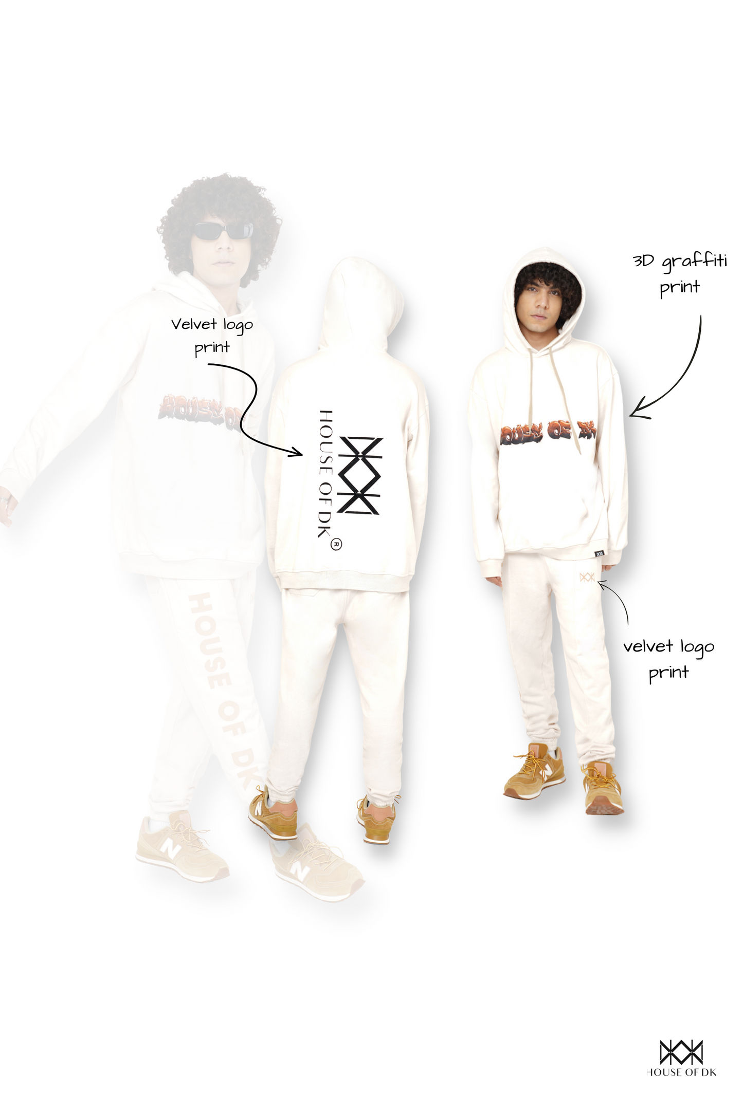 Cane Beige HDK Graffiti Hoodie & Trackpant Set