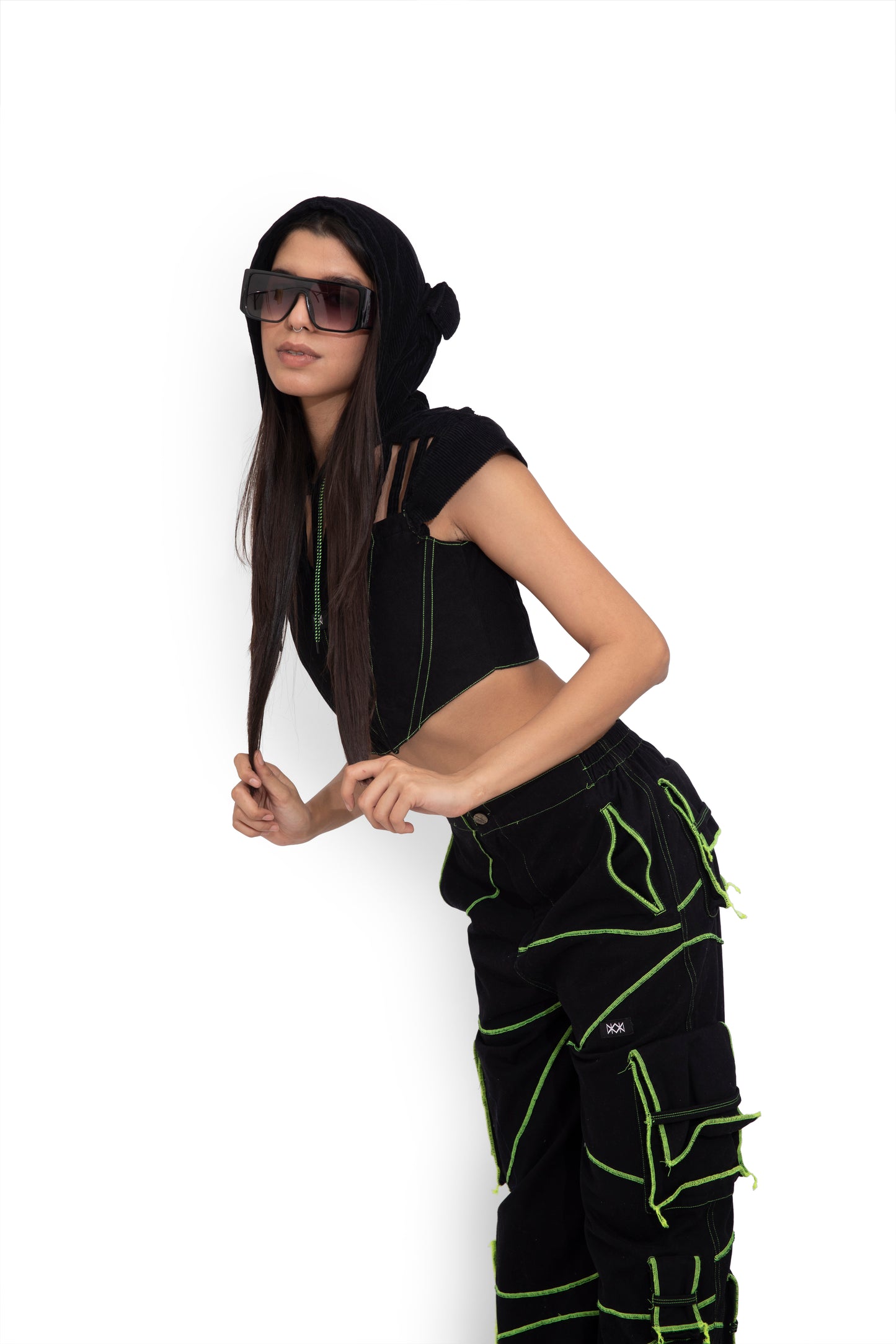 Neon Overlock Cargo Track Pants