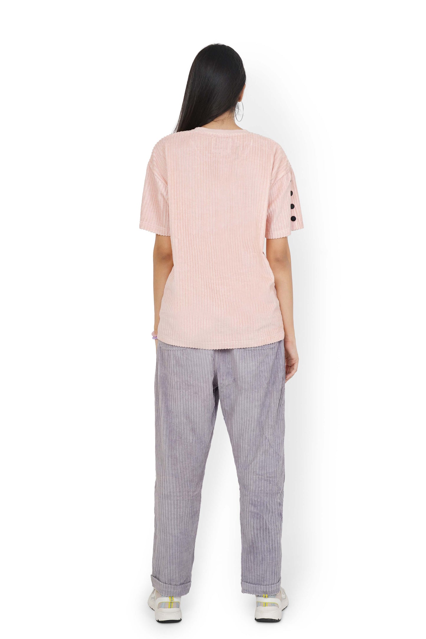Summer Pink Hi-Low T-Shirt & Smokey Grey Track Pants Set