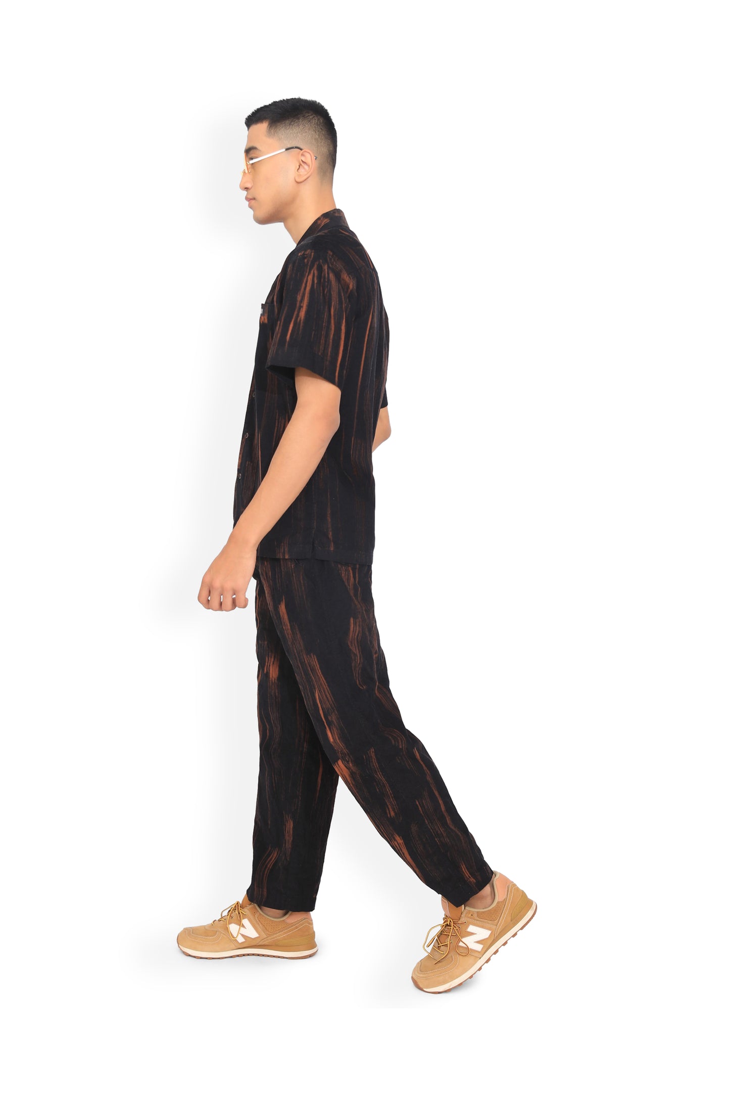 Black Abstract Hand Painted Track Pant