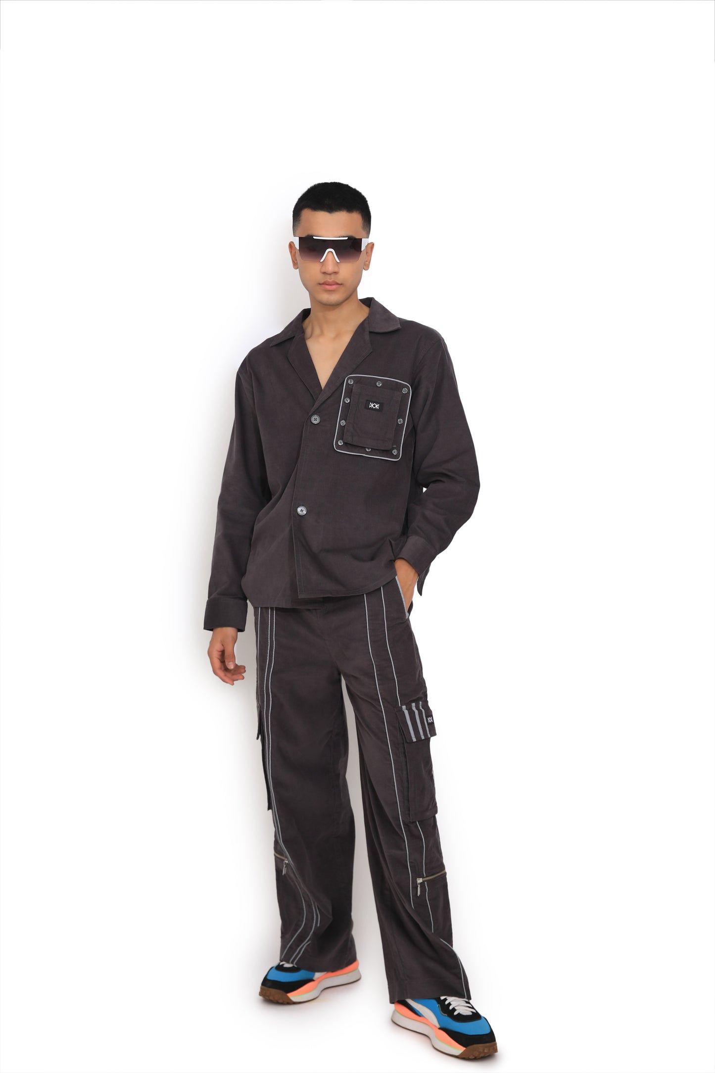Grey Cargo Reflective Pants