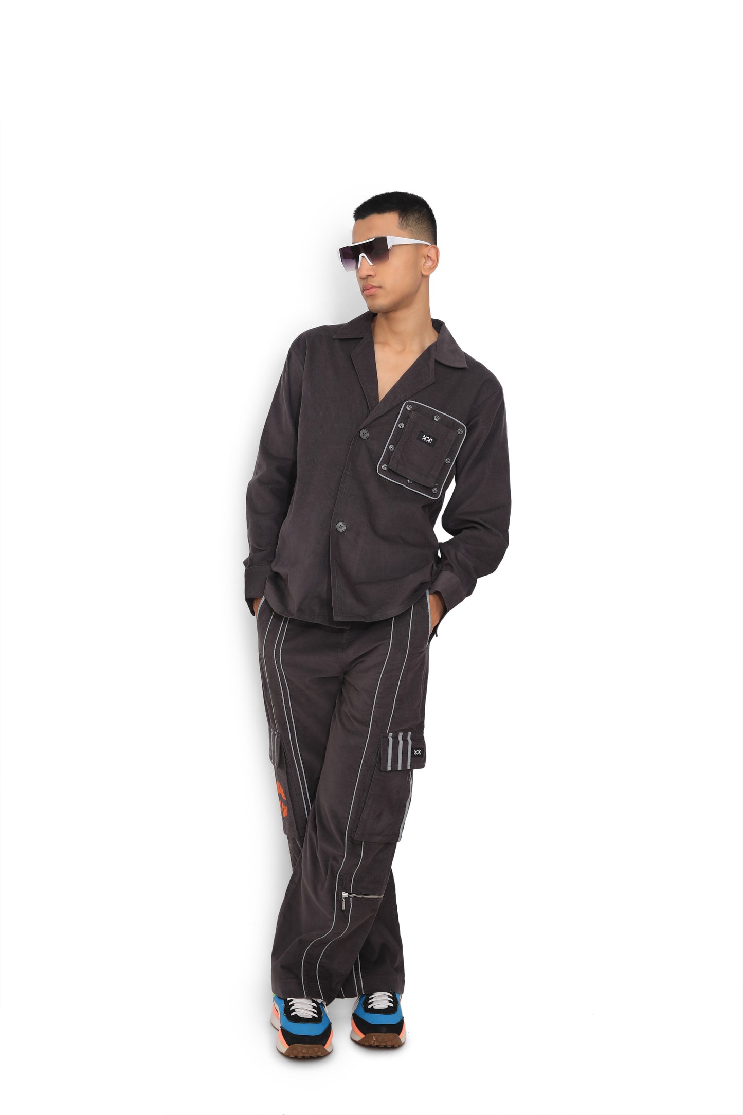 Grey Cargo Reflective Pants
