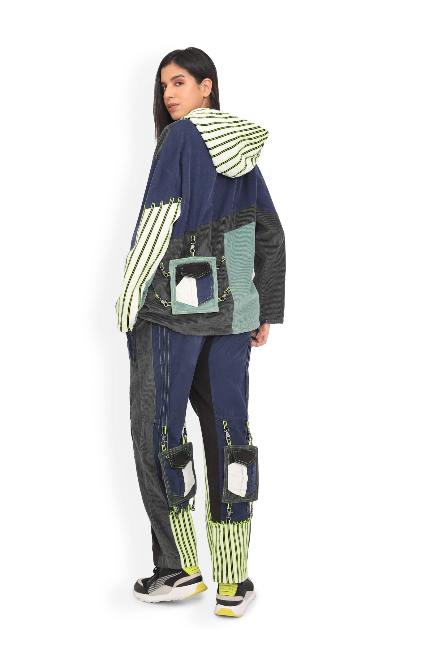 Blue Multi Colour Hoodie
