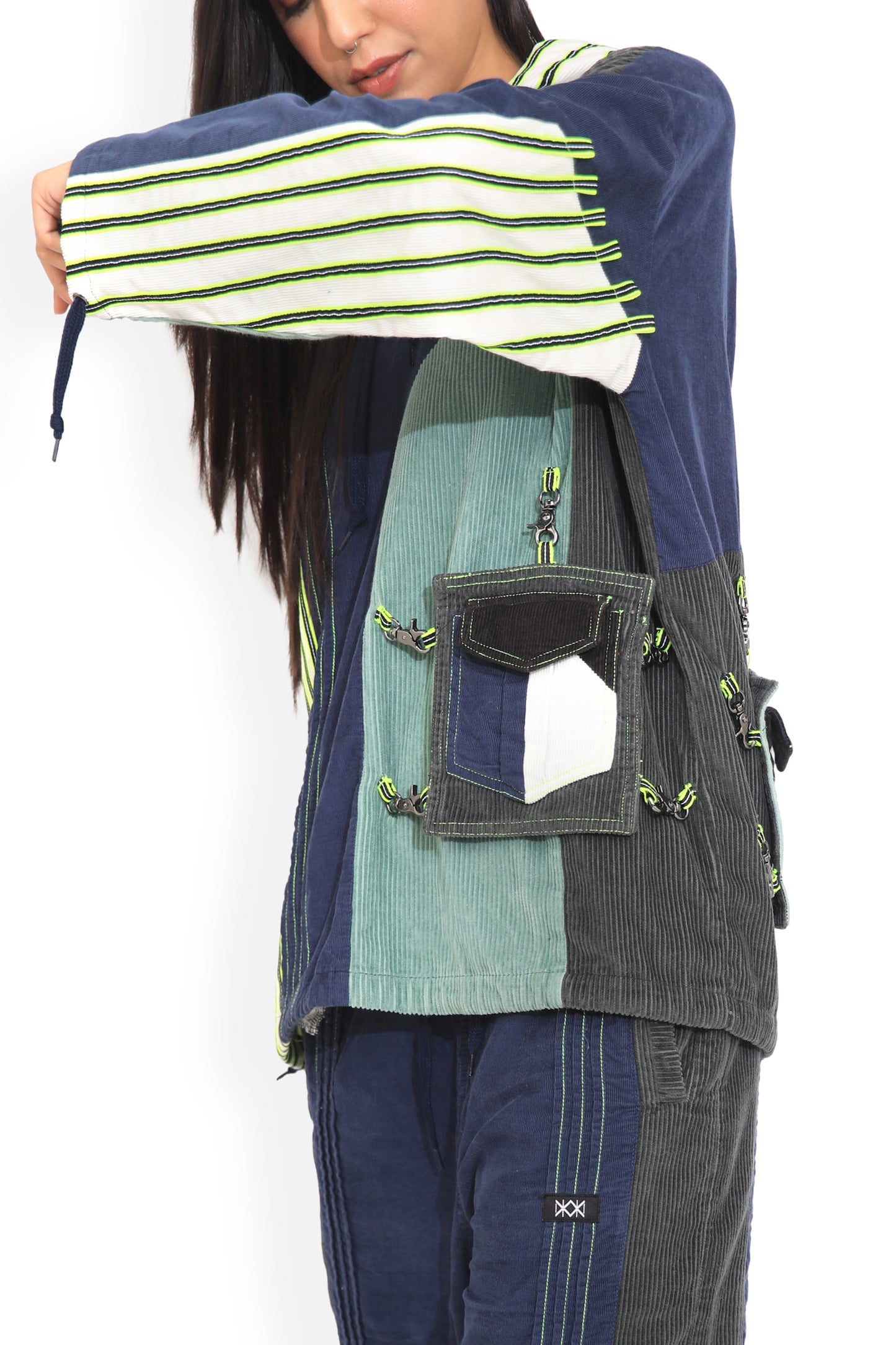 Blue Multi Colour Hoodie