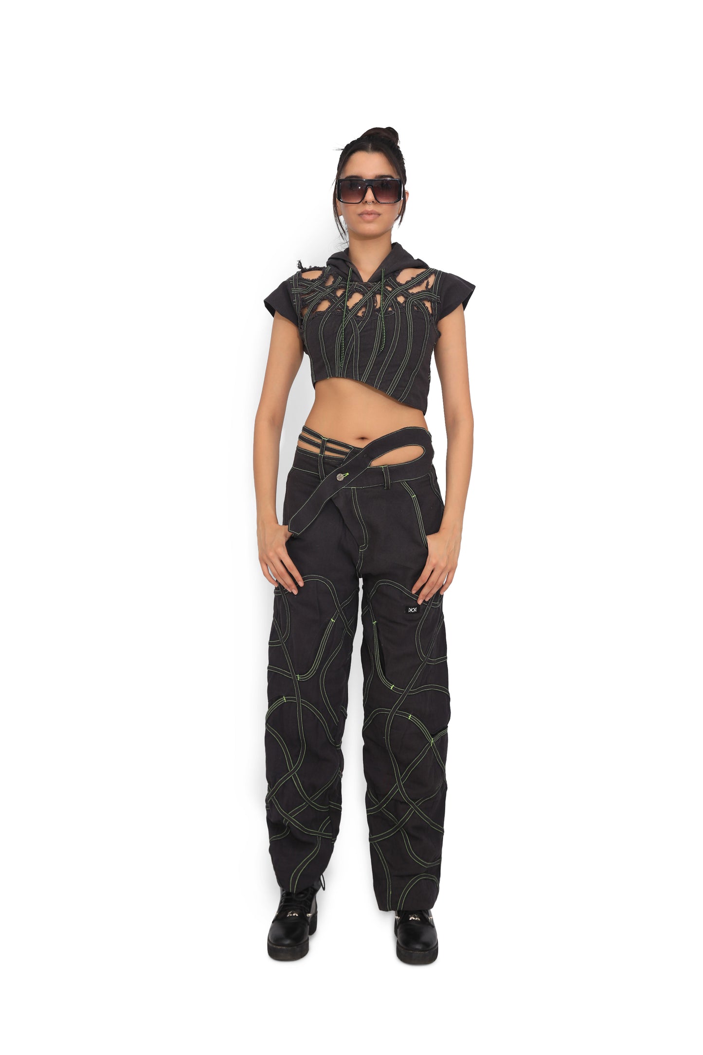 Wave Denim Map Pants
