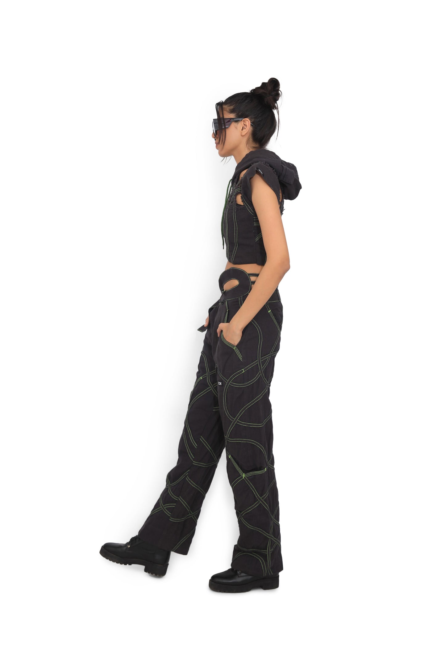 Wave Denim Map Pants