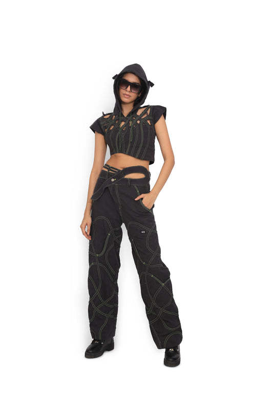 Wave Denim Map Pants