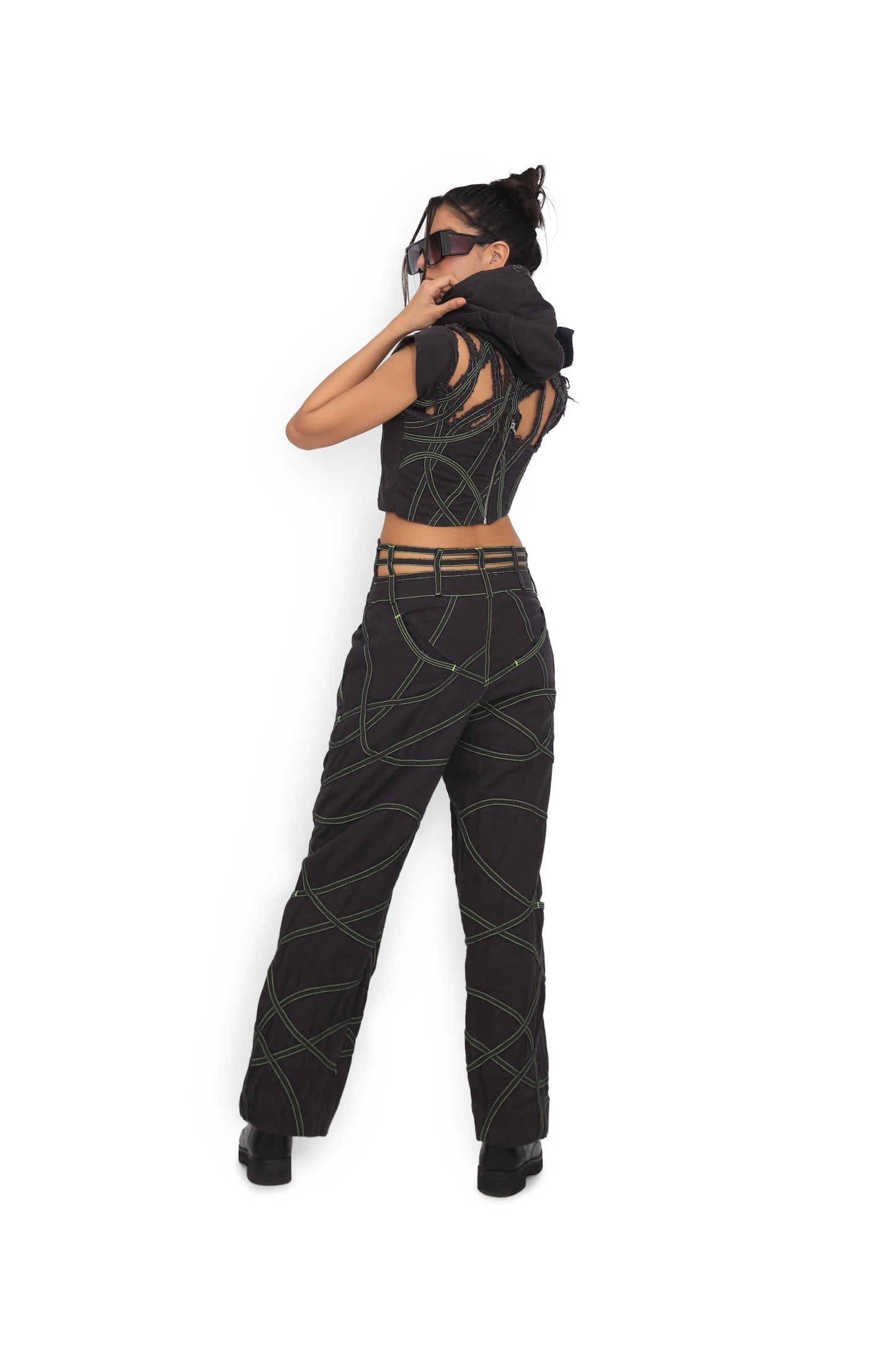 Wave Denim Map Pants