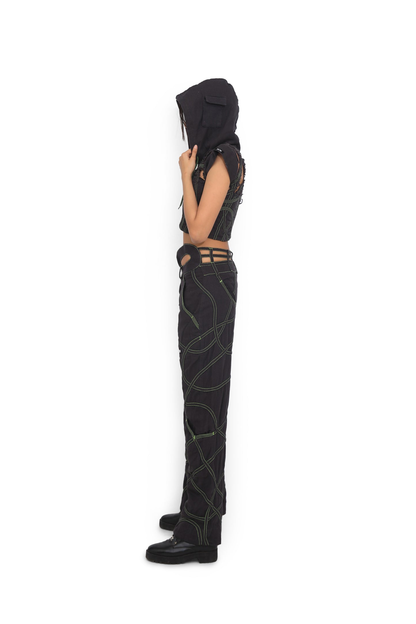 Wave Denim Map Pants