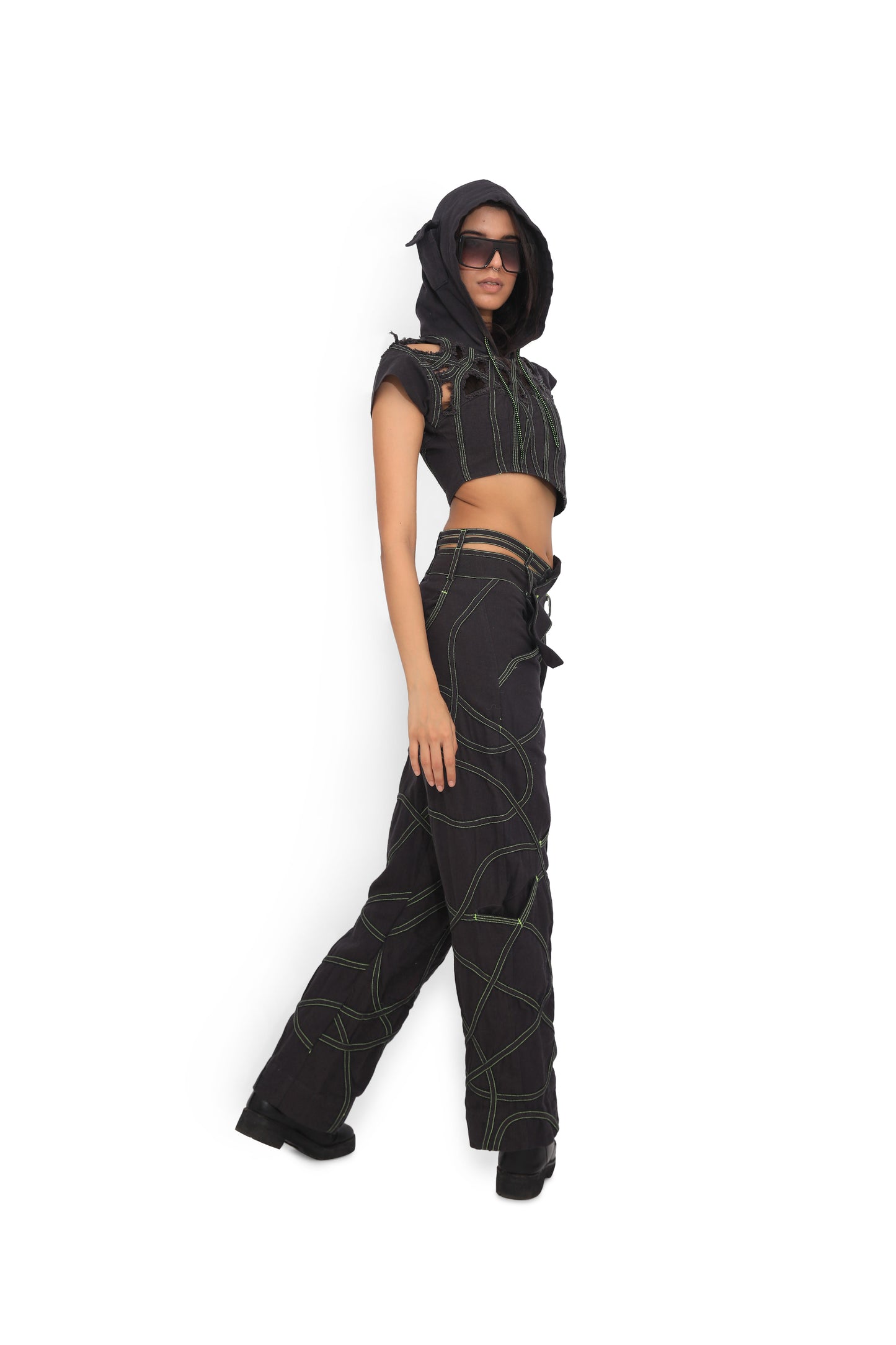 Wave Denim Map Pants