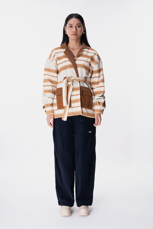 Edge Jacquard Long Jacket