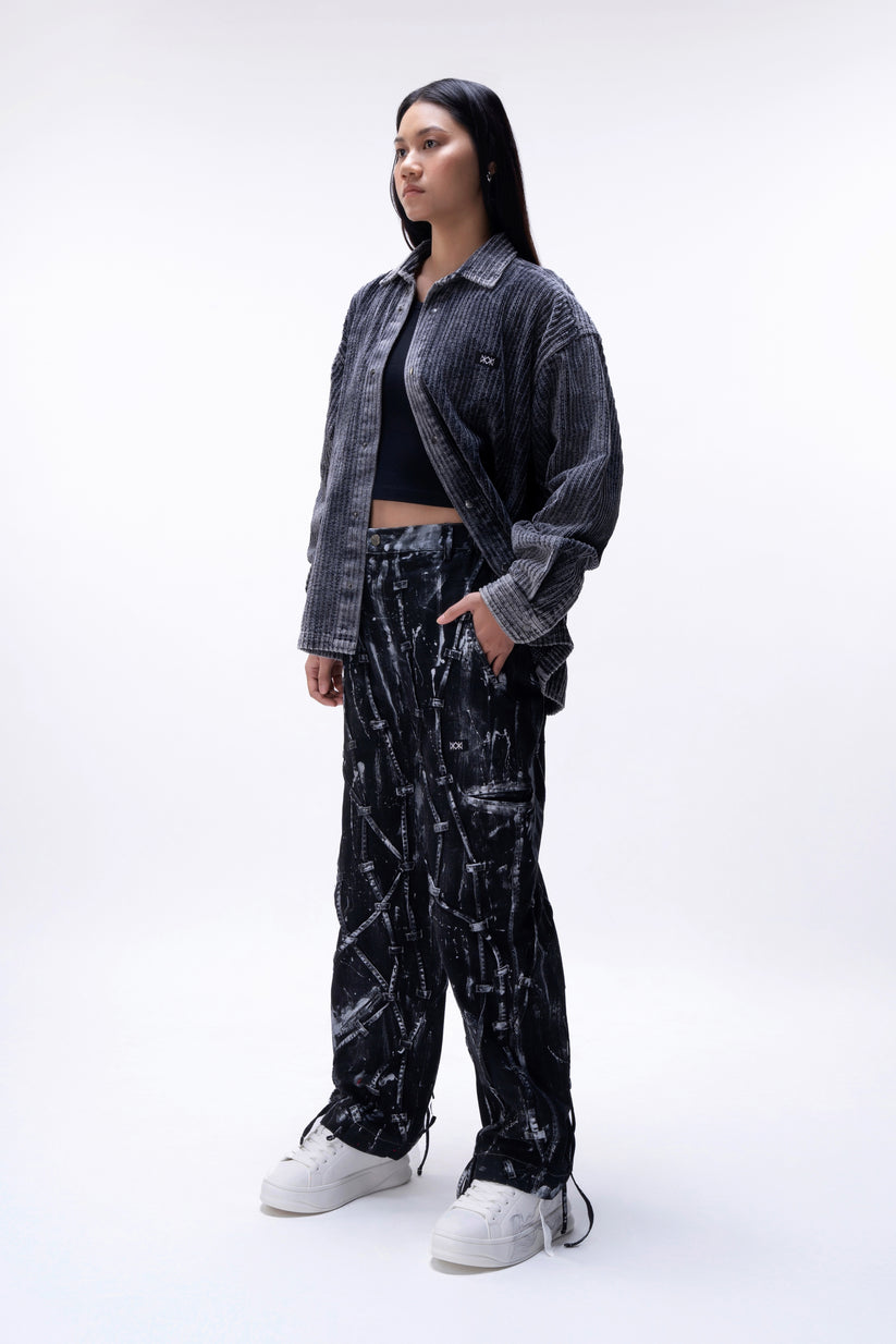 Metallic 3D Map Pants | House of DK