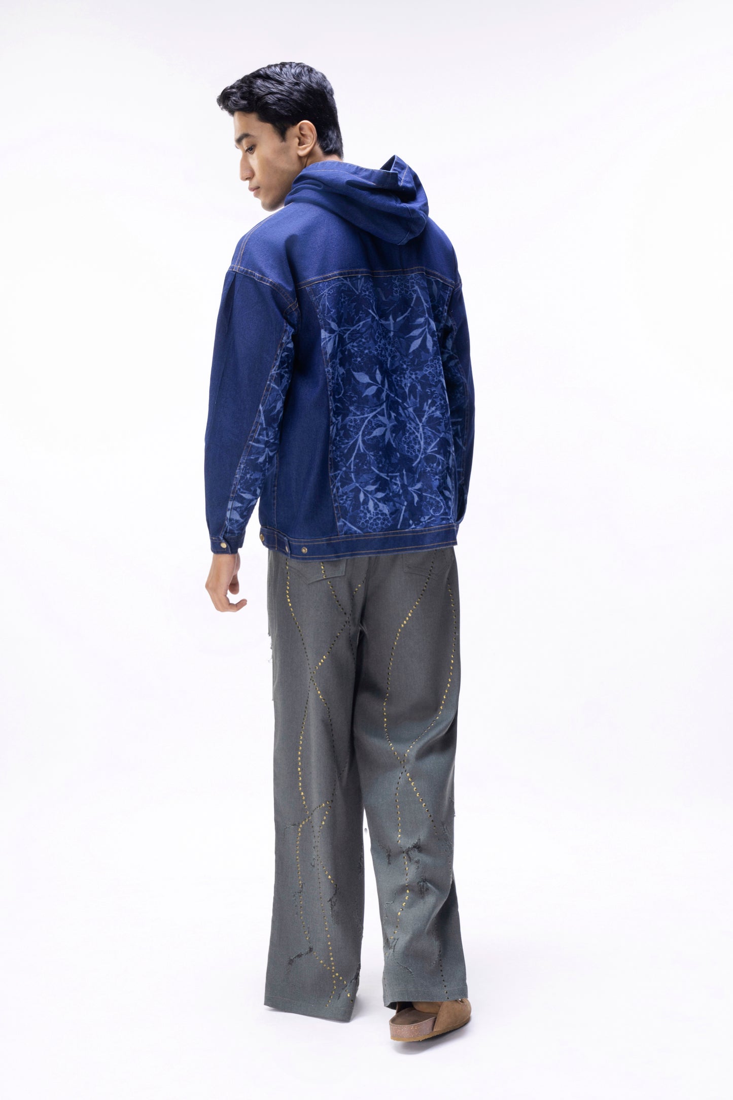 Floral Denim Hoodie