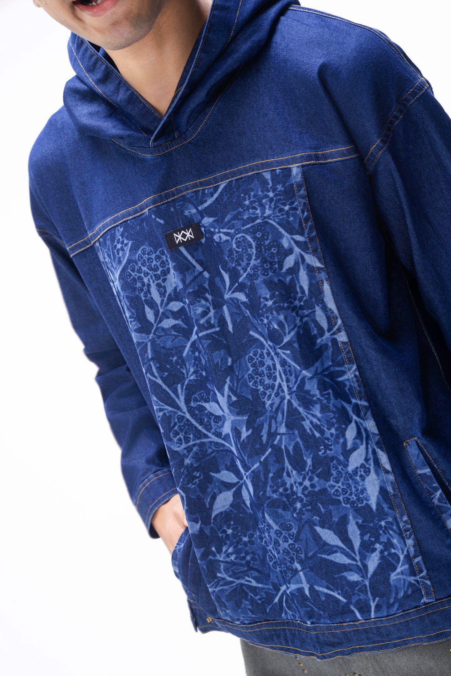 Floral Denim Hoodie