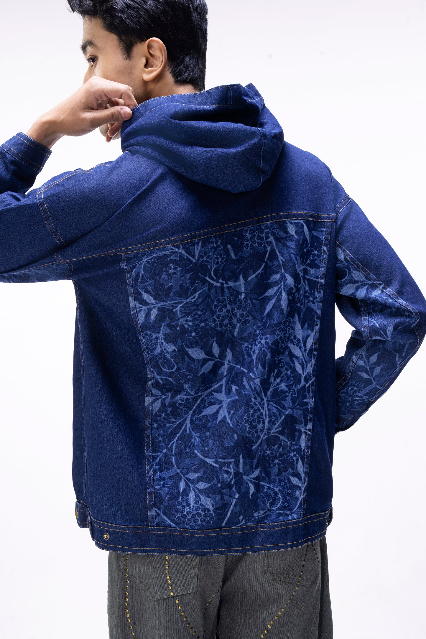 Floral Denim Hoodie